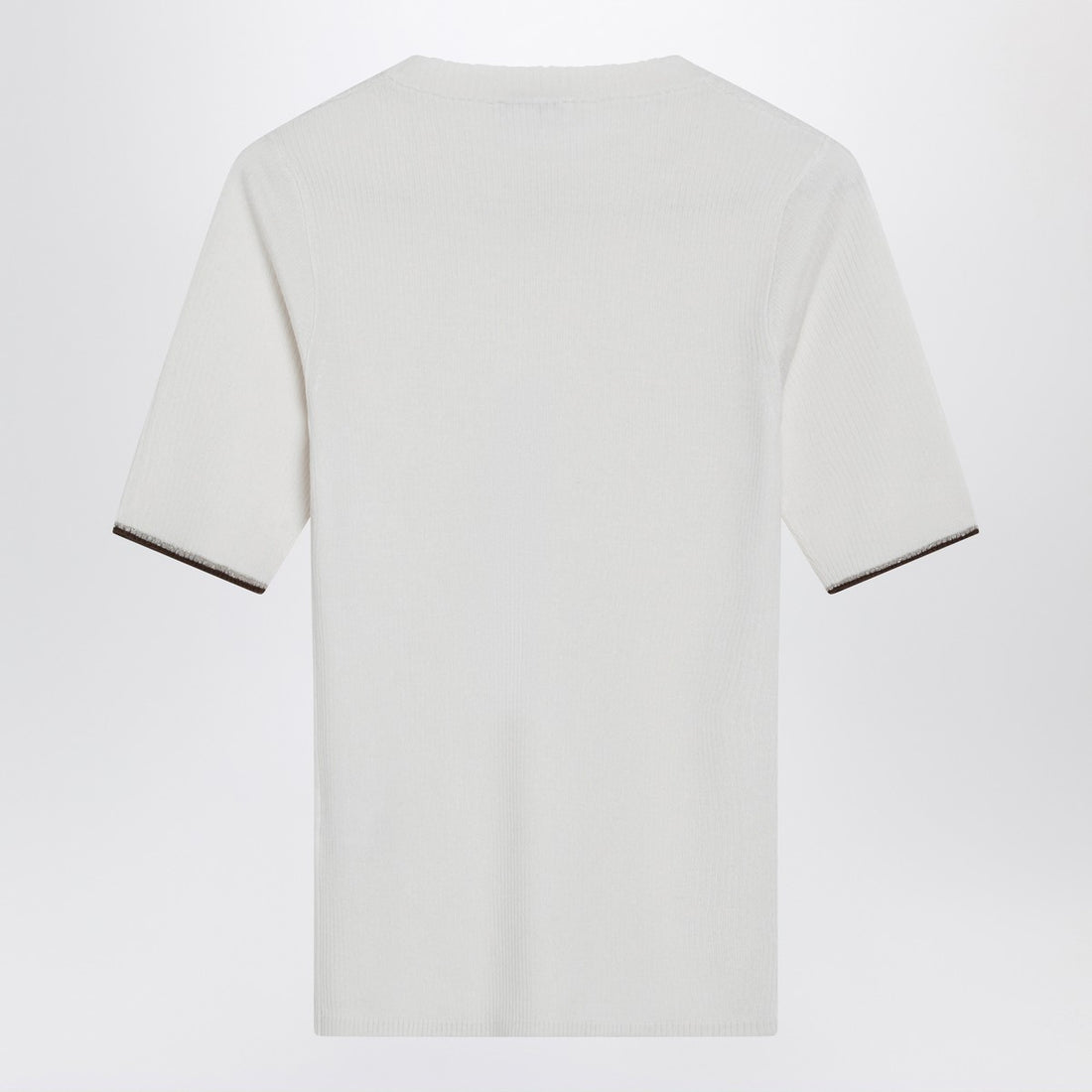 brunello cucinelli cashmere silk knit top white multicolor