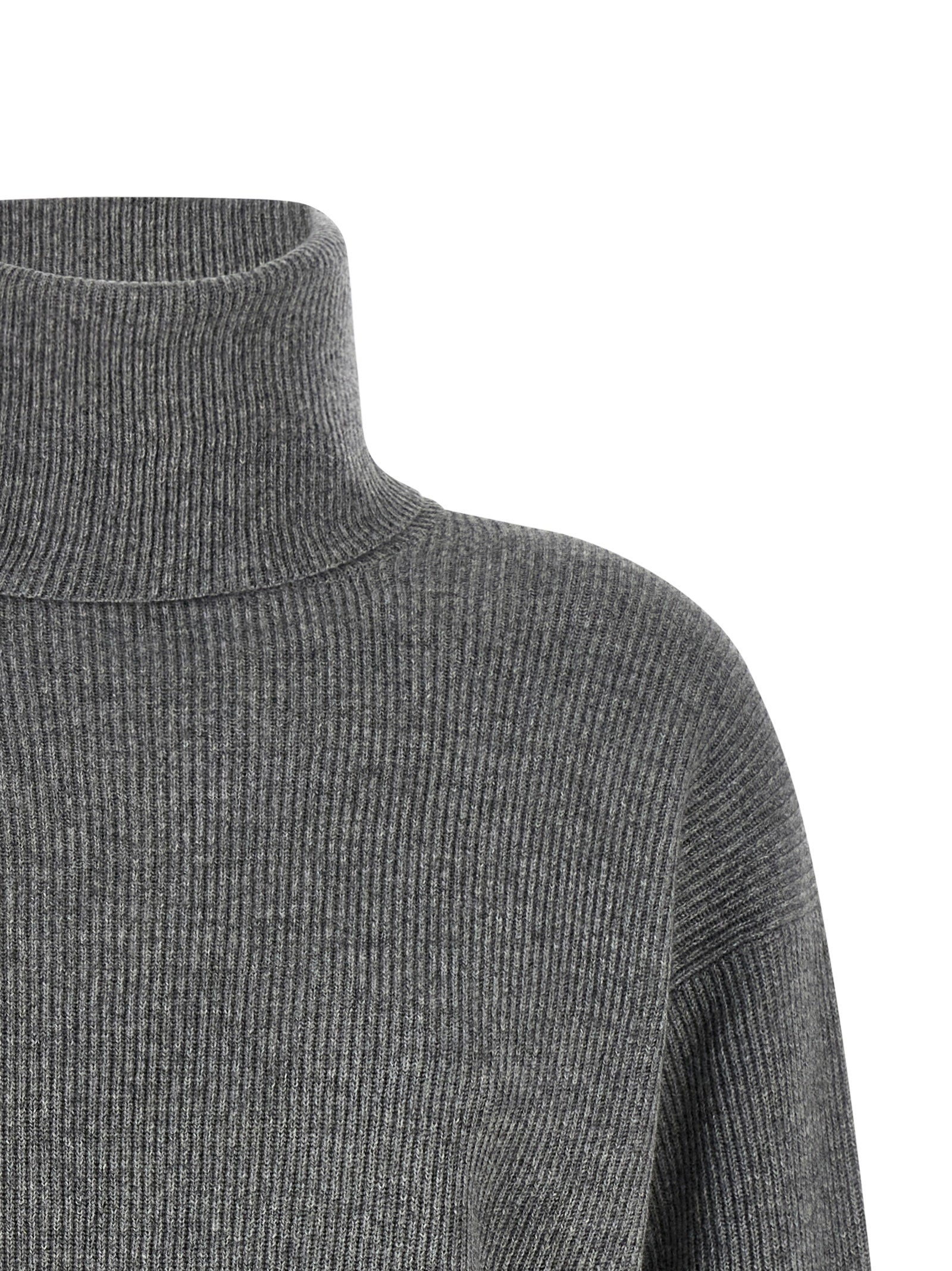 Brunello Cucinelli English Ribbed Sweater Gray