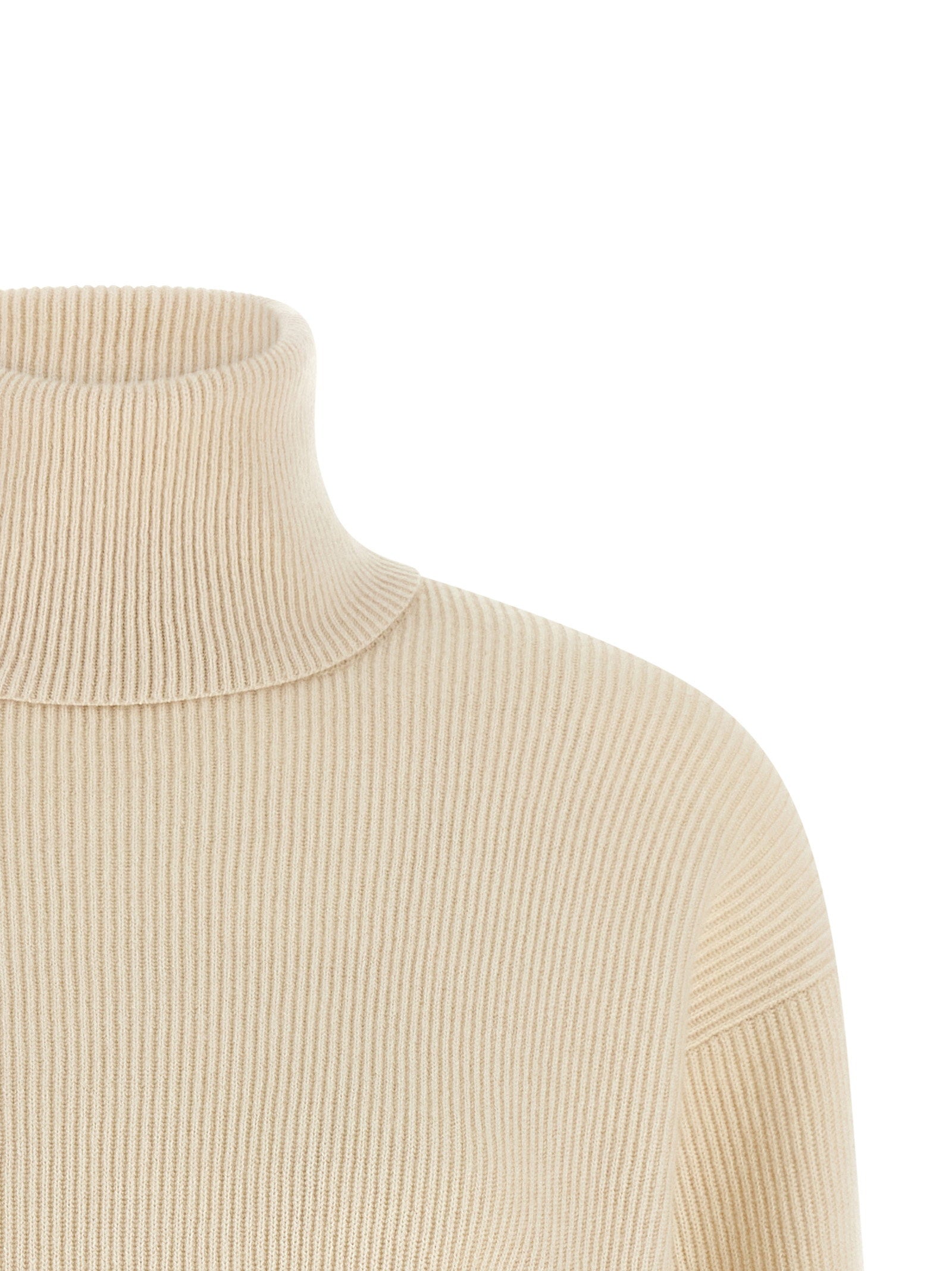 Brunello Cucinelli English Ribbed Sweater White