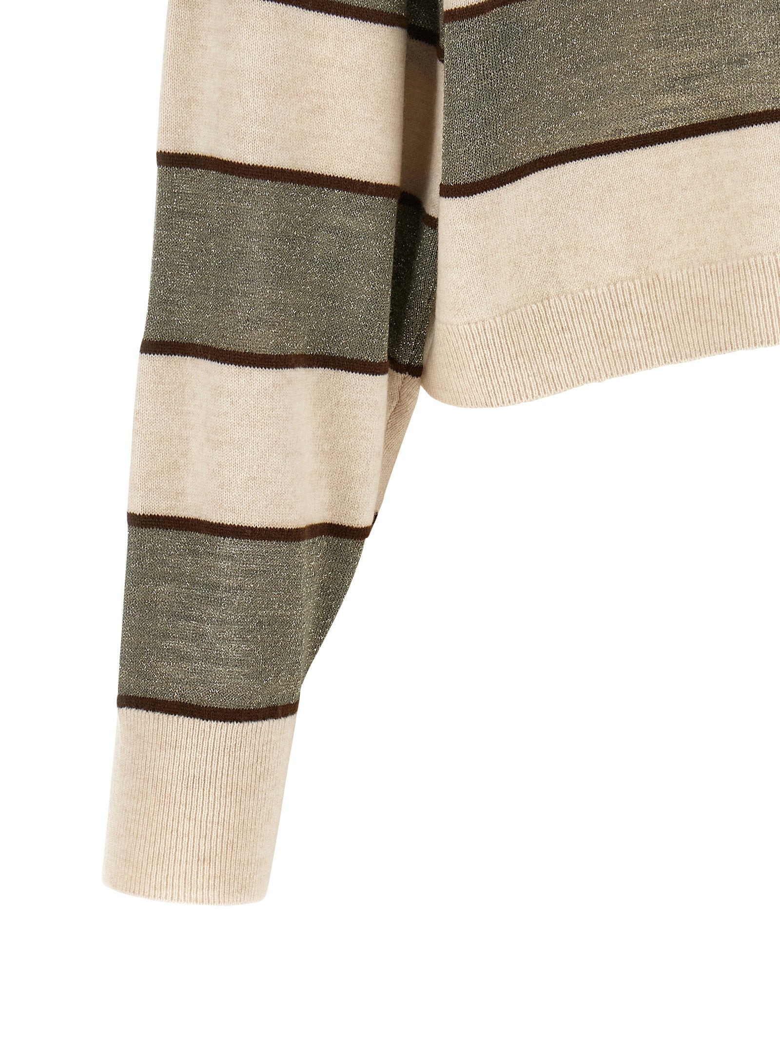 Brunello Cucinelli Sparkling Stripes Polo Shirt Multicolor