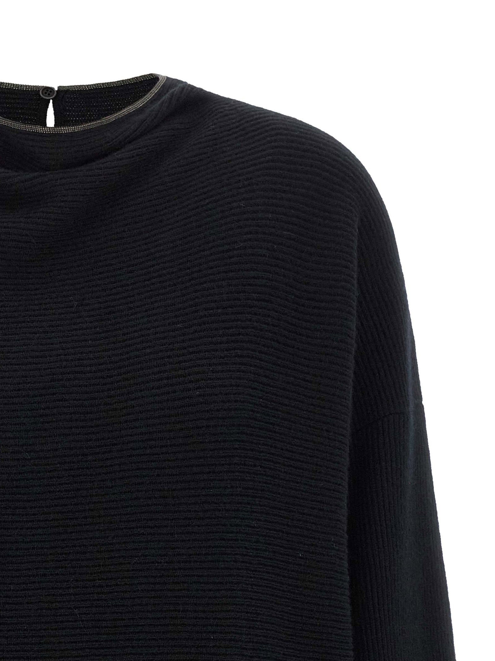 Brunello Cucinelli Precious Collar Dress Black