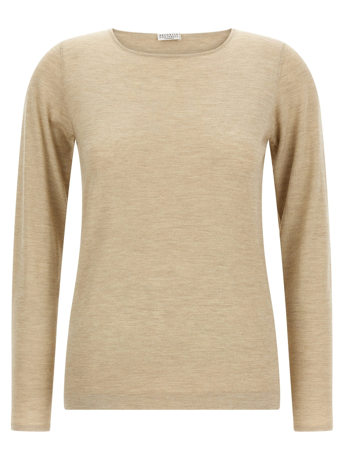 Brunello Cucinelli Scollo A Barchetta In Lurex Sweater Beige