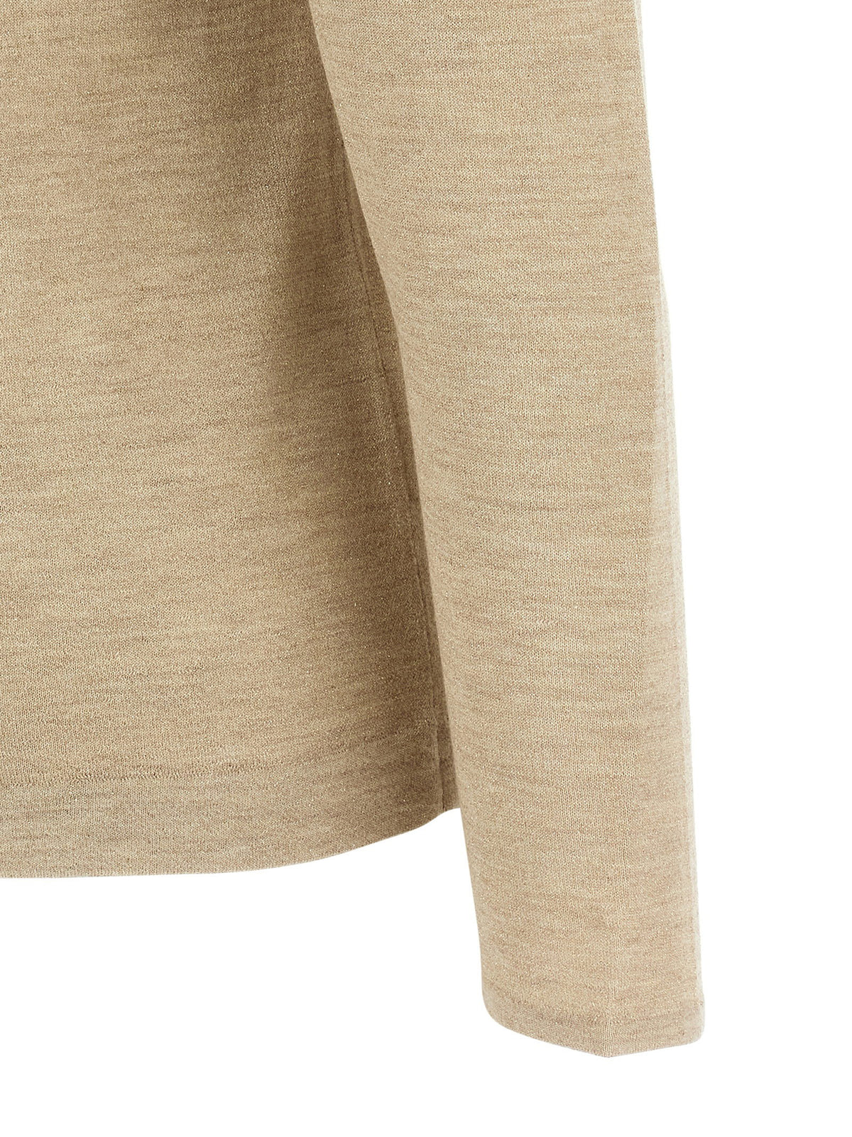 Brunello Cucinelli Scollo A Barchetta In Lurex Sweater Beige