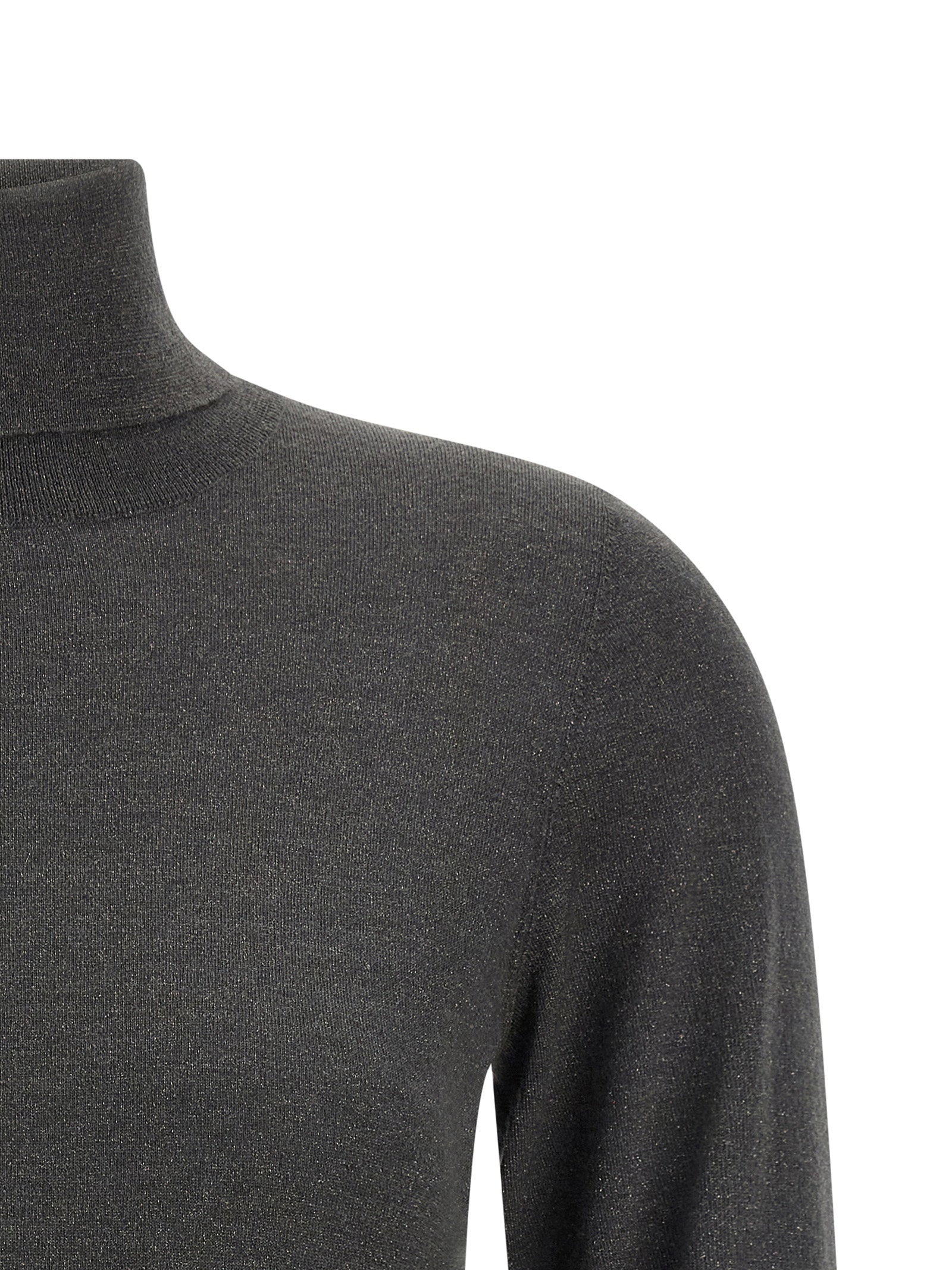 Brunello Cucinelli Sparkling Turtleneck Sweater Gray