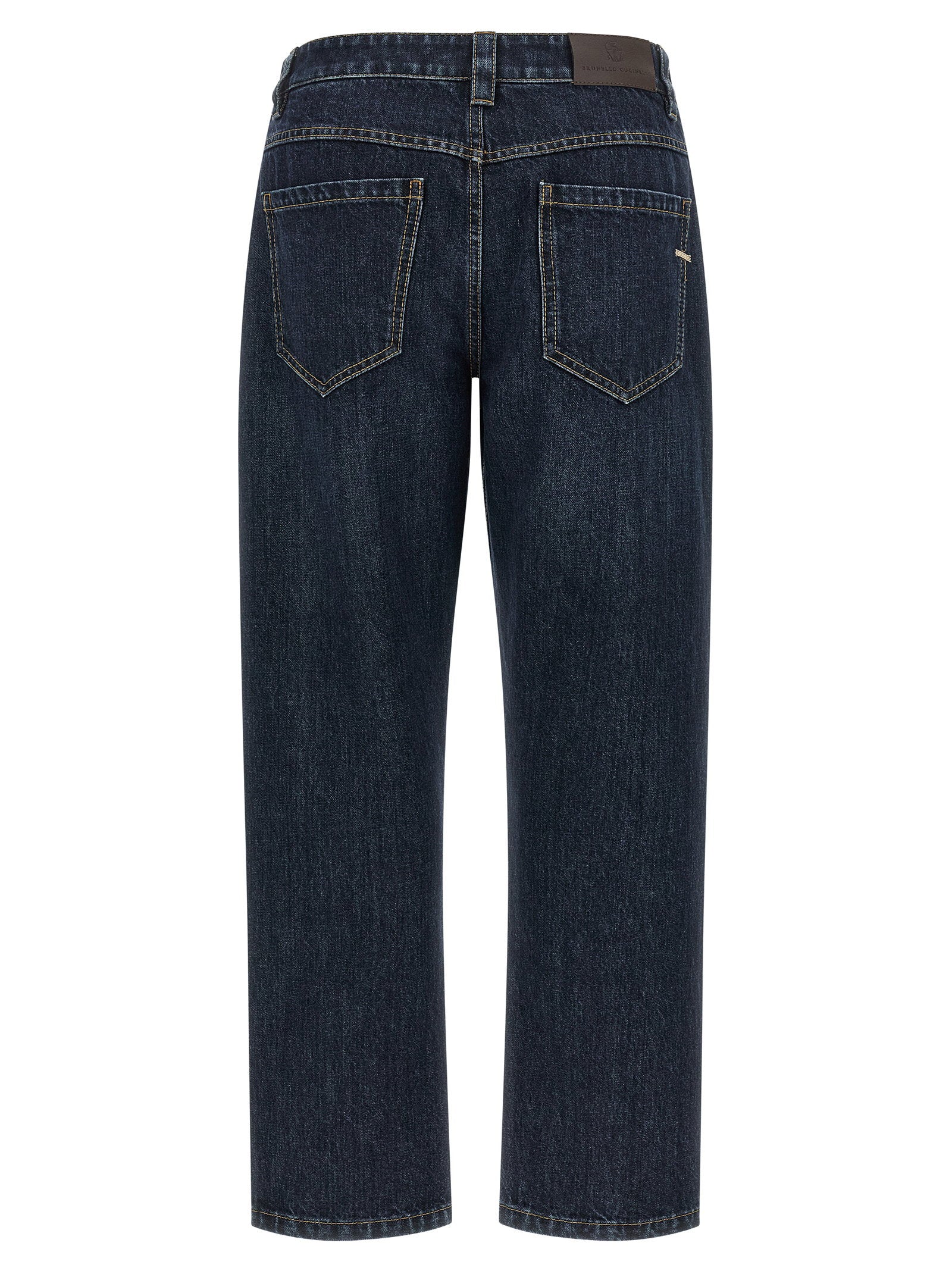 Brunello Cucinelli Shiny Bartack Jeans Blue