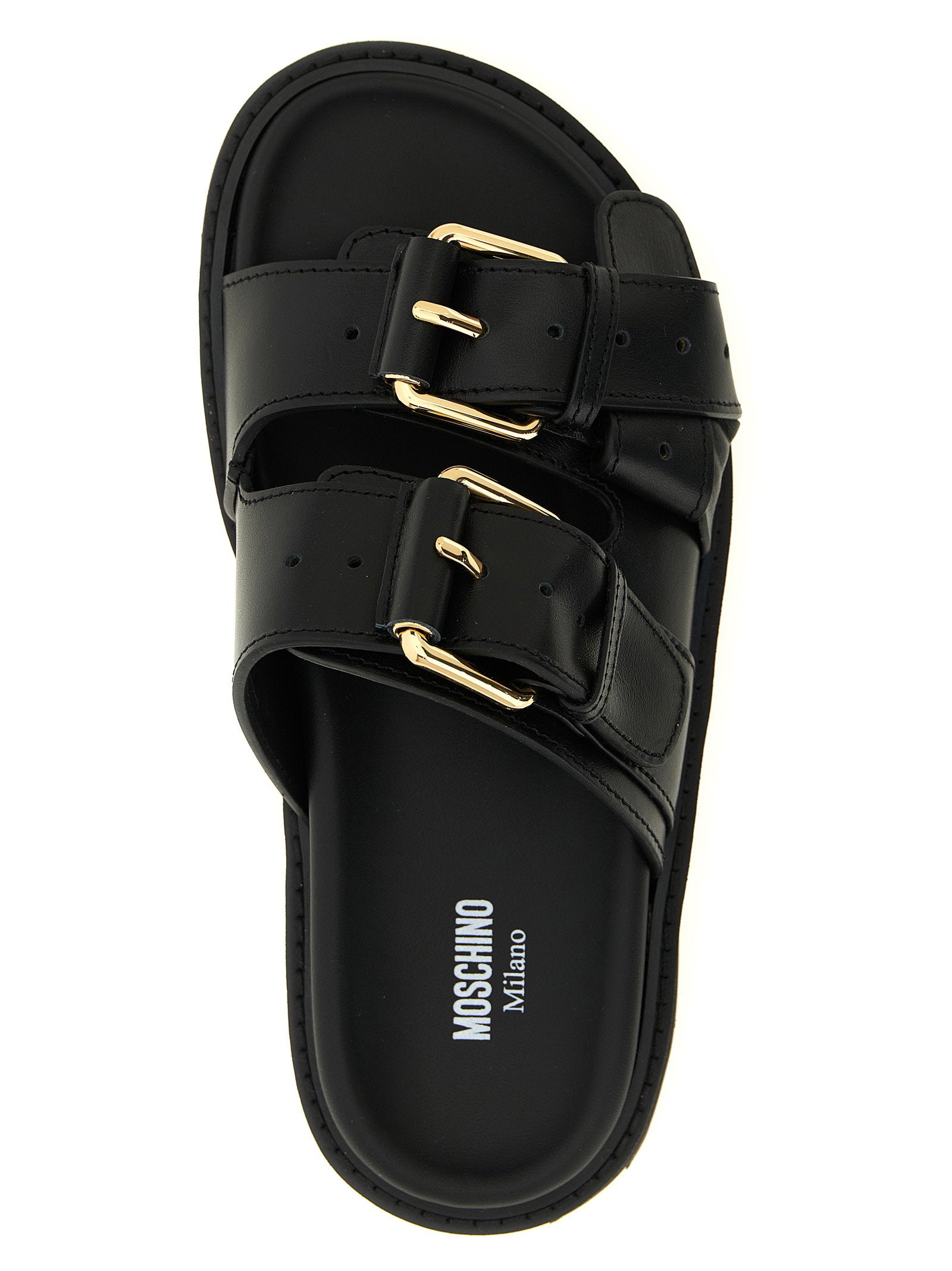 Moschino Double Strap Sandals Black