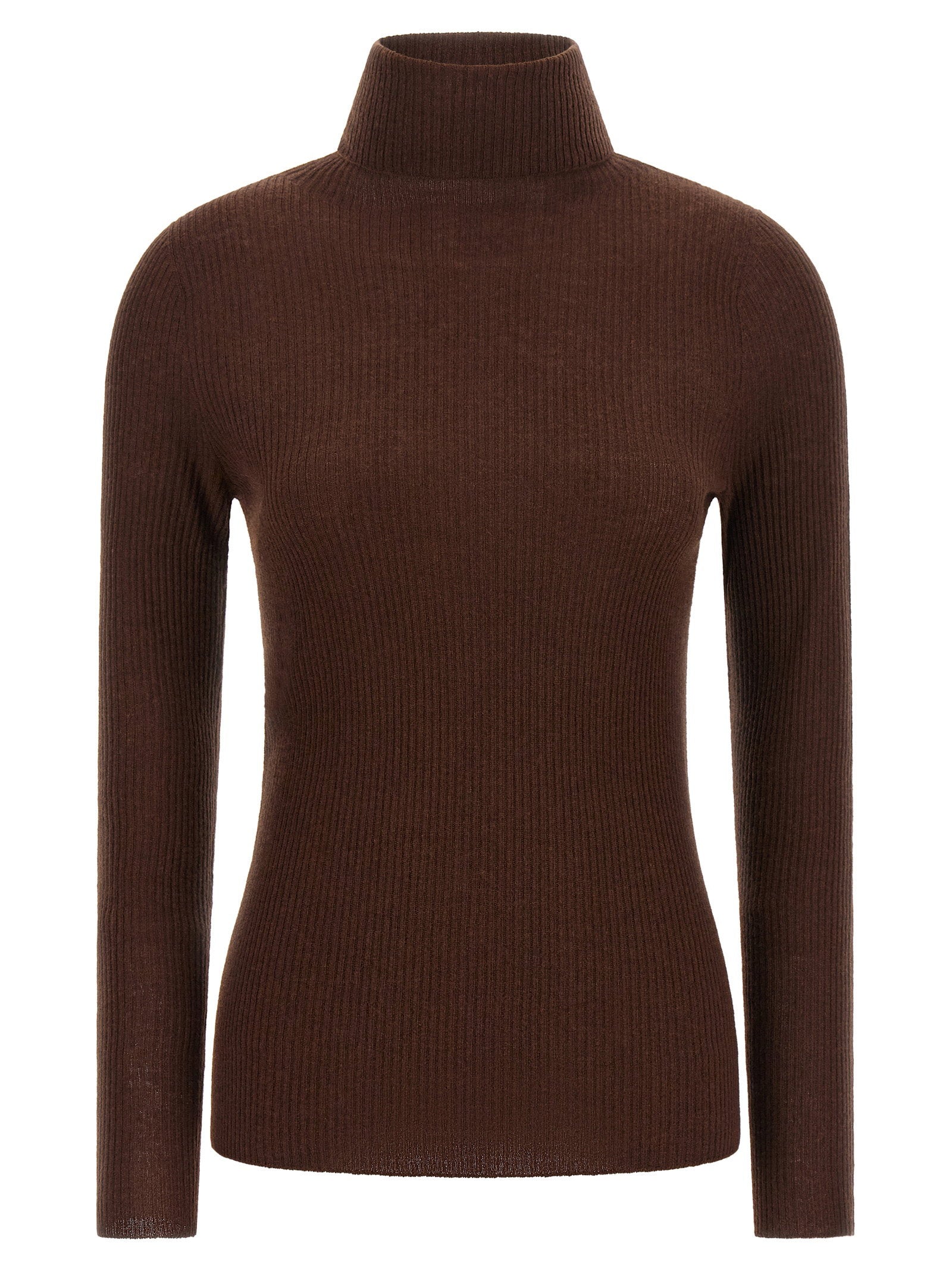 Fabiana Filippi Ribbed Turtleneck Sweater Brown