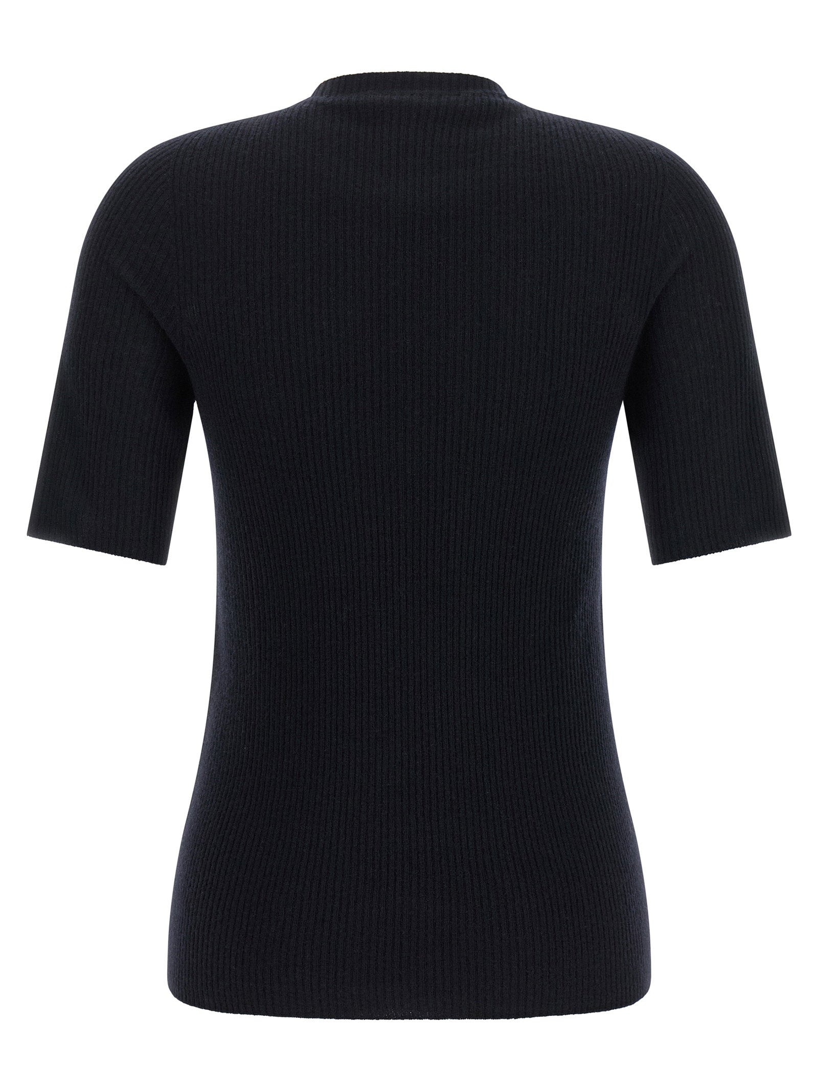 Fabiana Filippi Ribbed Knit T-shirt Blue