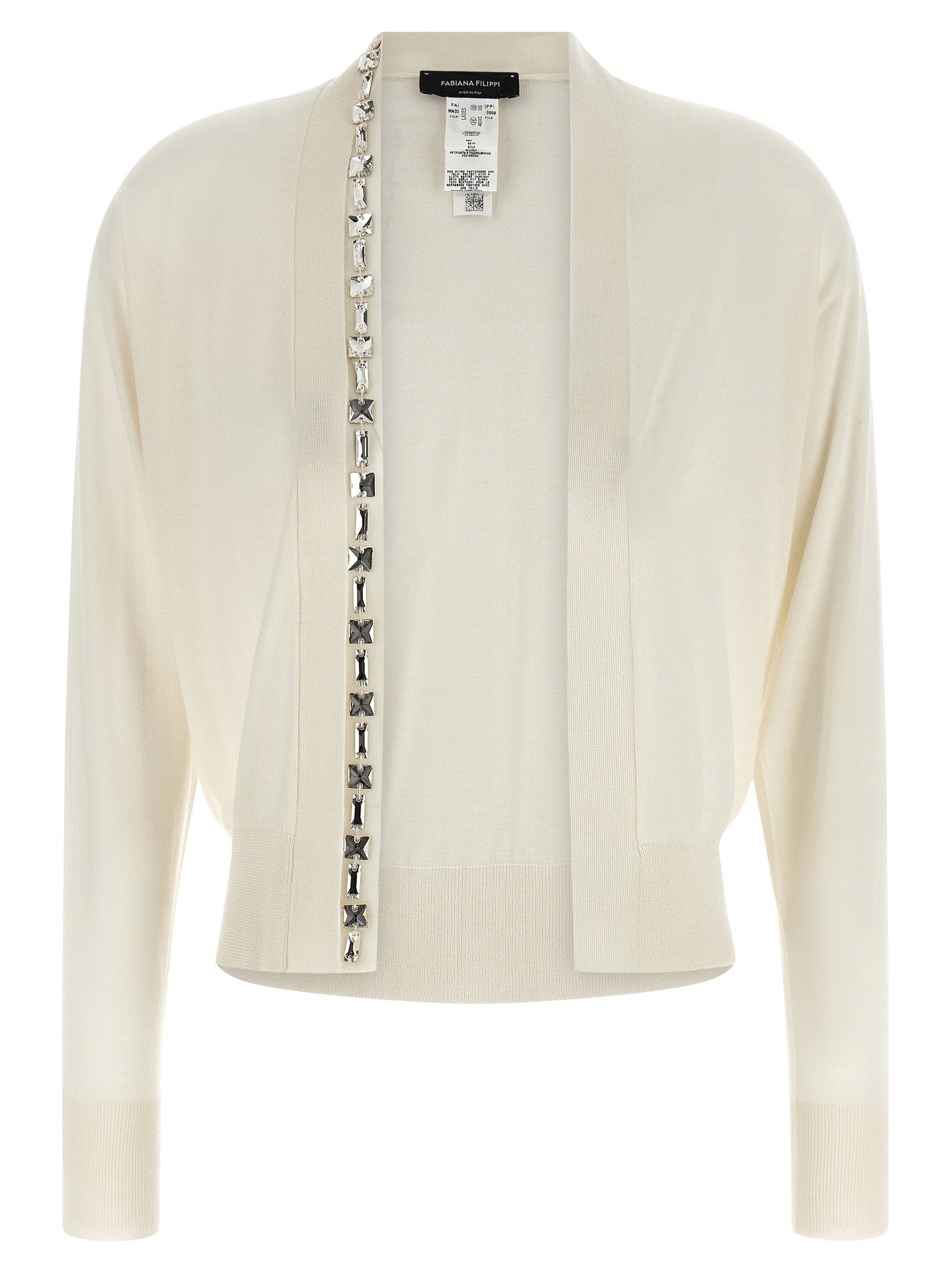 Fabiana Filippi Crystal Cardigan White