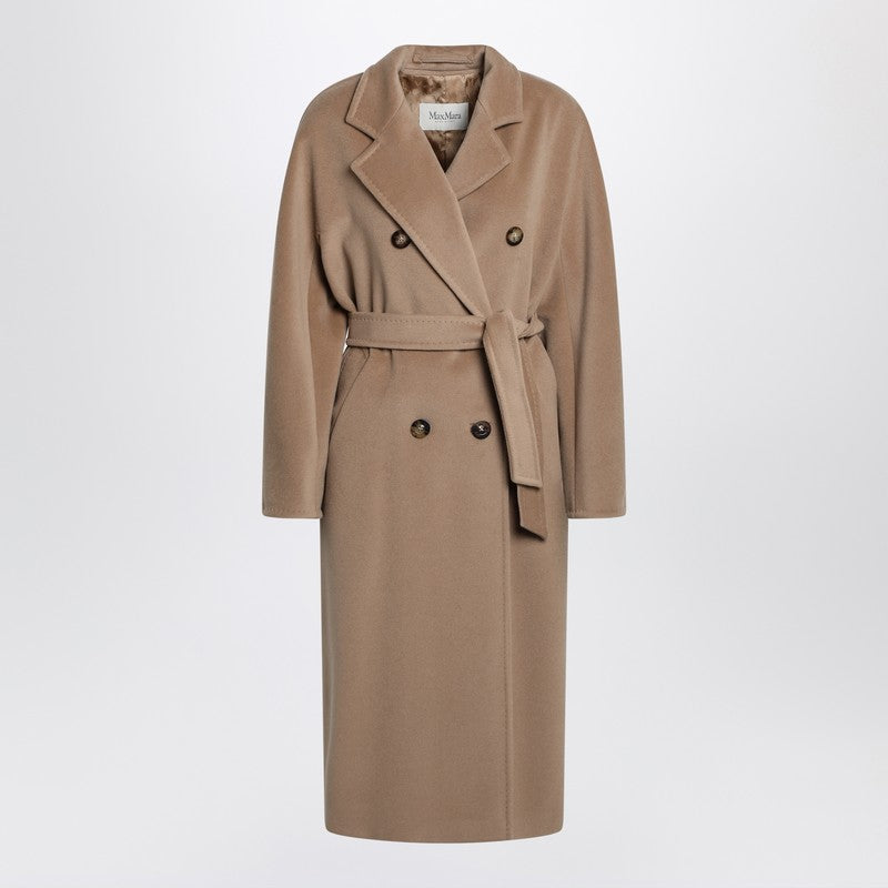 Max Mara 101801 Icon Double-Breasted Camel Wool and Cashmere Coat Beige