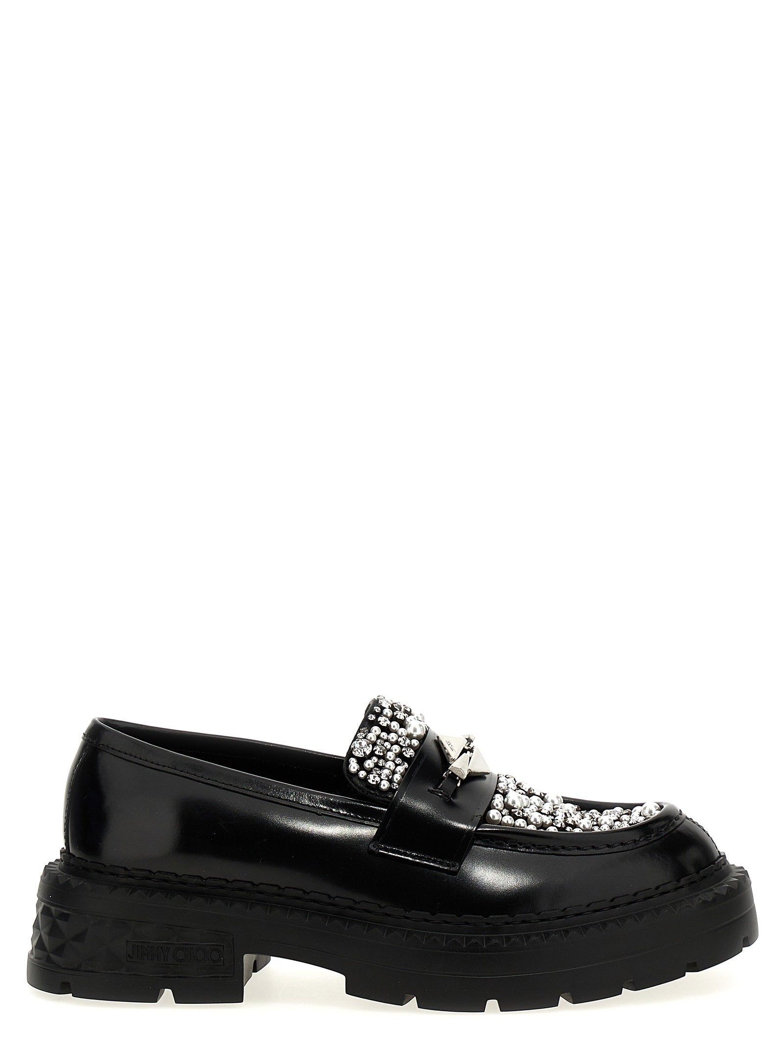 Jimmy Choo Marlow Diamond Loafers Black
