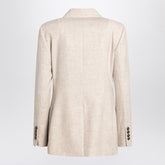 Brunello Cucinelli Double-Breasted Wool and Cashmere Jacket Beige