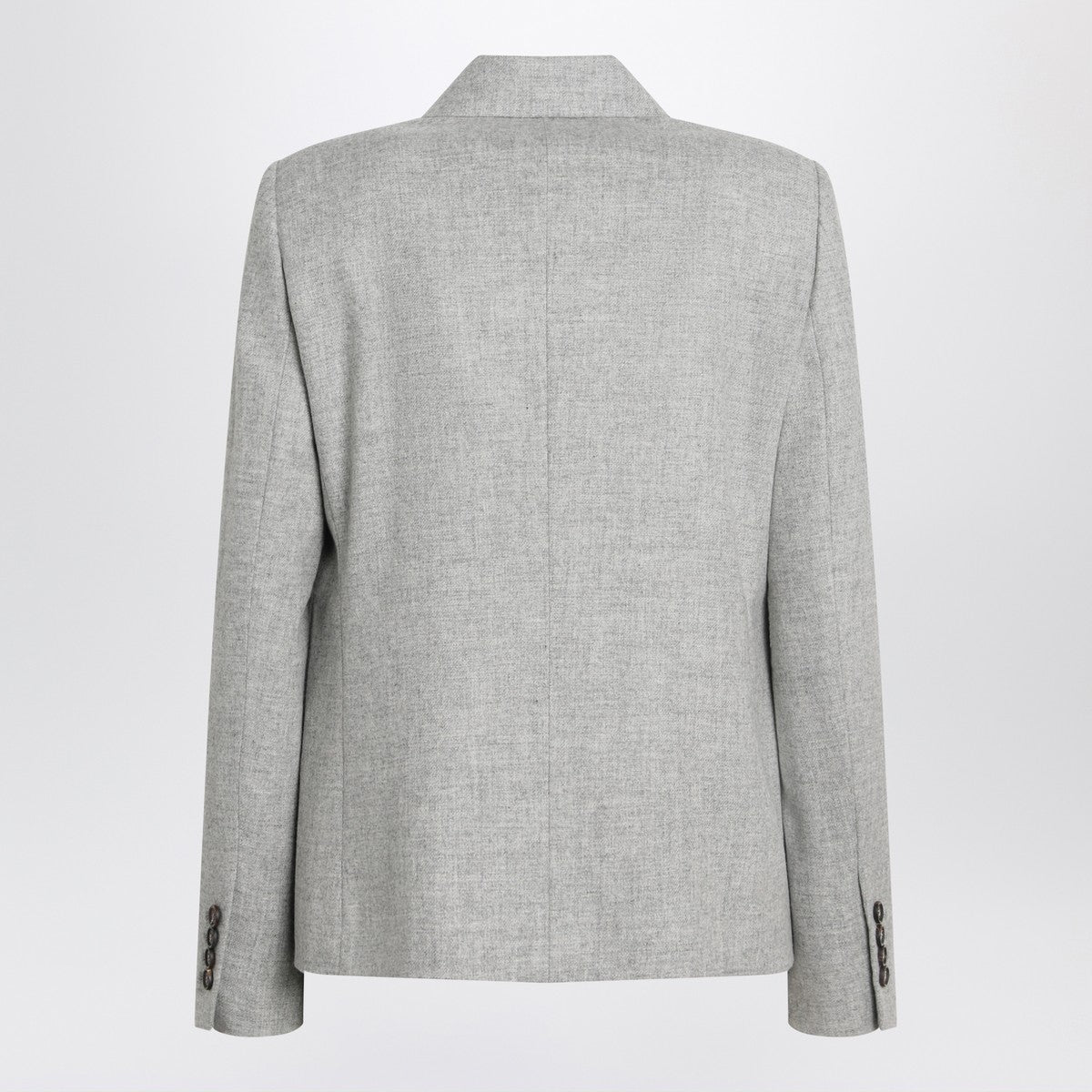 Brunello Cucinelli Grey Double-Breasted Virgin Wool and Cashmere Jacket Grey