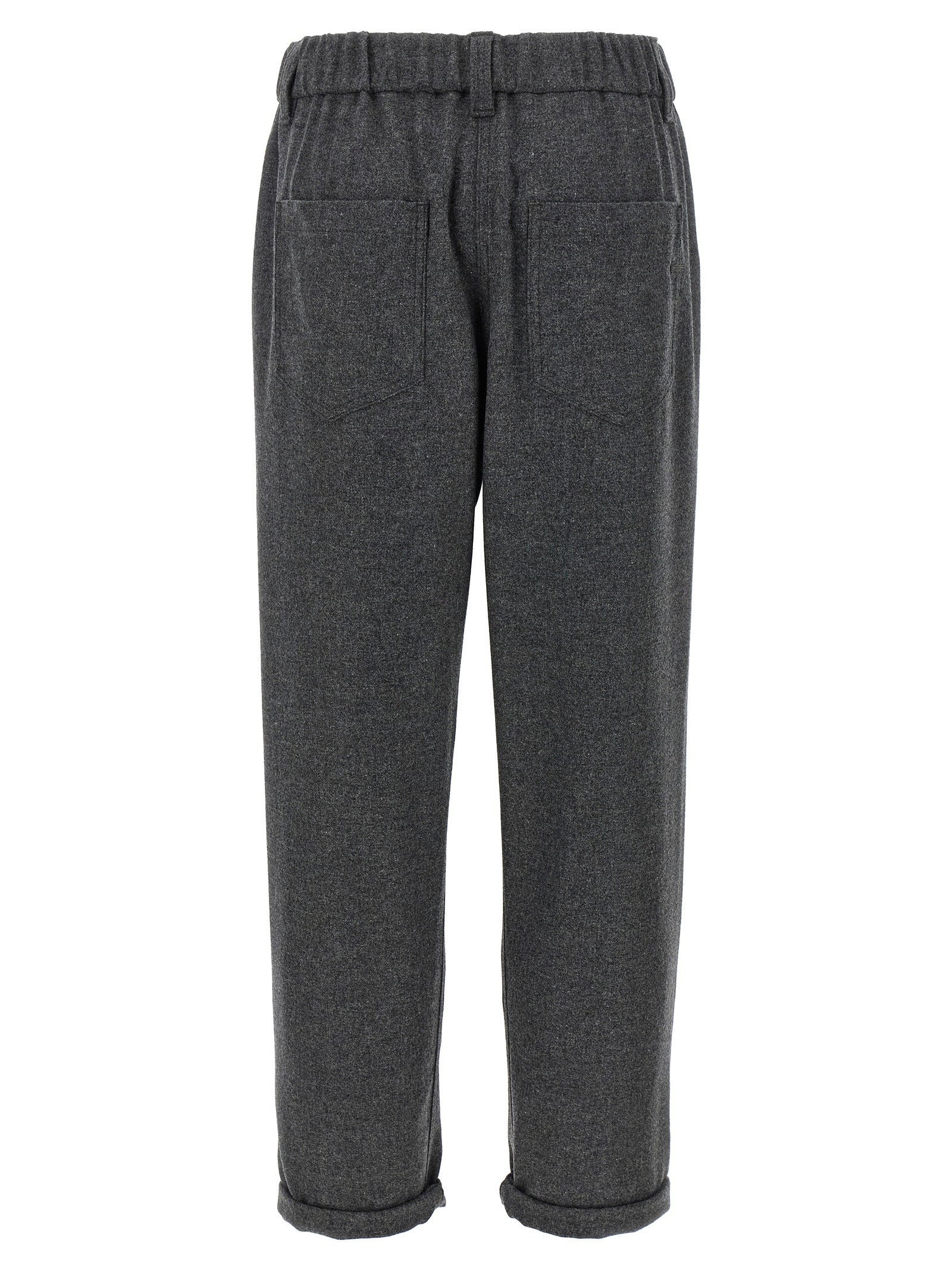 Brunello Cucinelli Wool And Cashmere Pants Gray