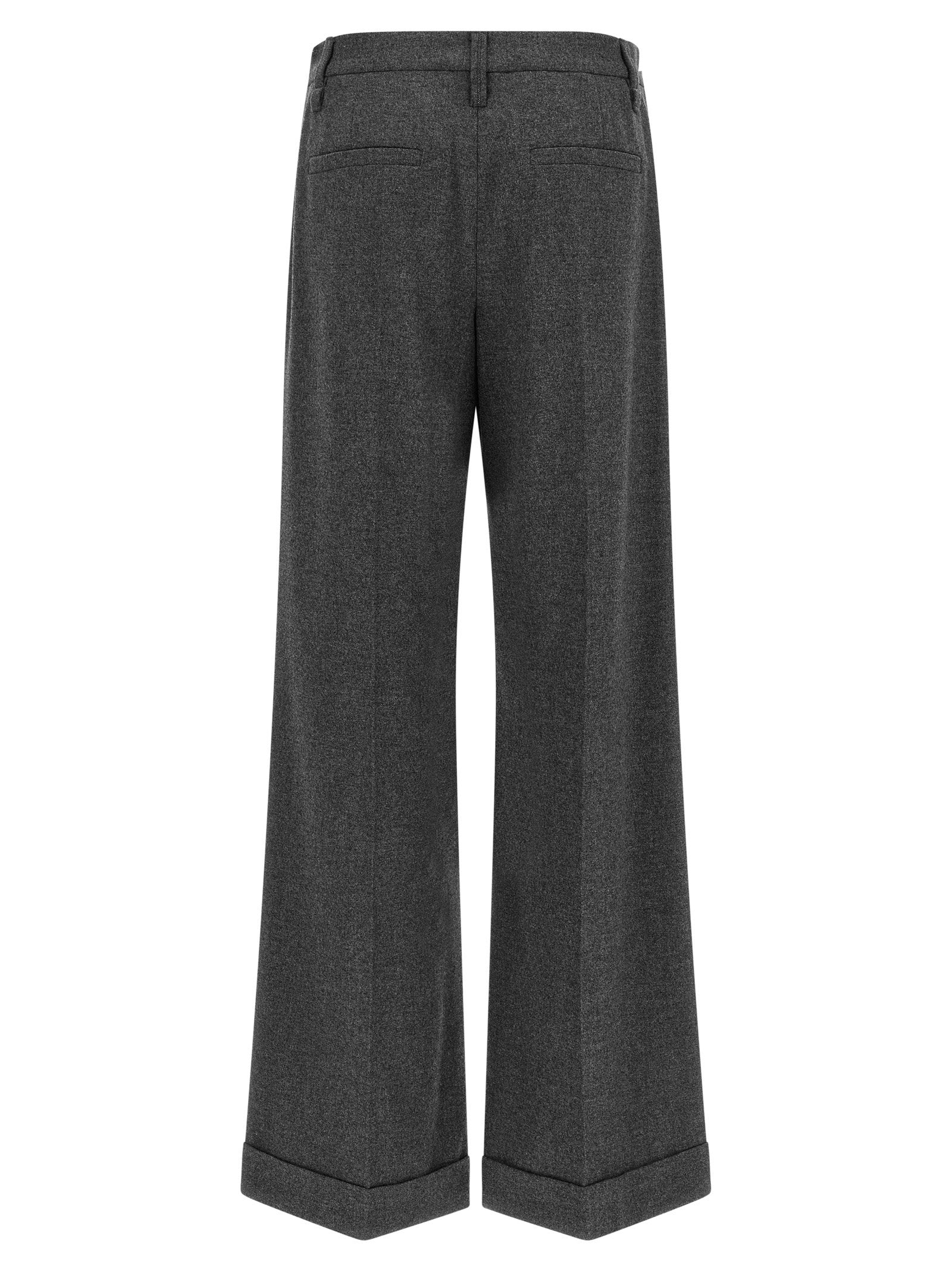 Brunello Cucinelli Wool And Cashmere Pants Gray