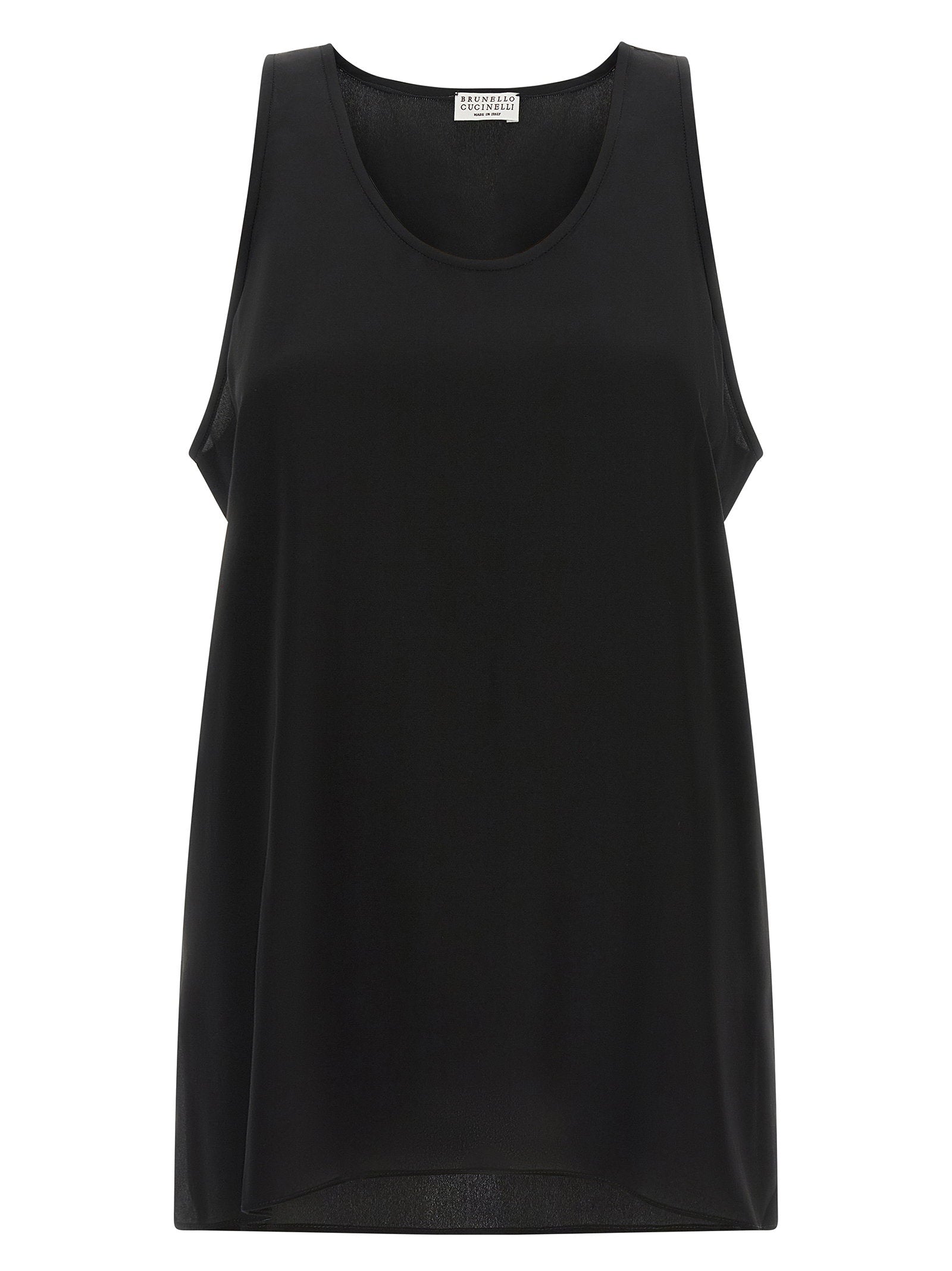Brunello Cucinelli Monile Silk Top Black
