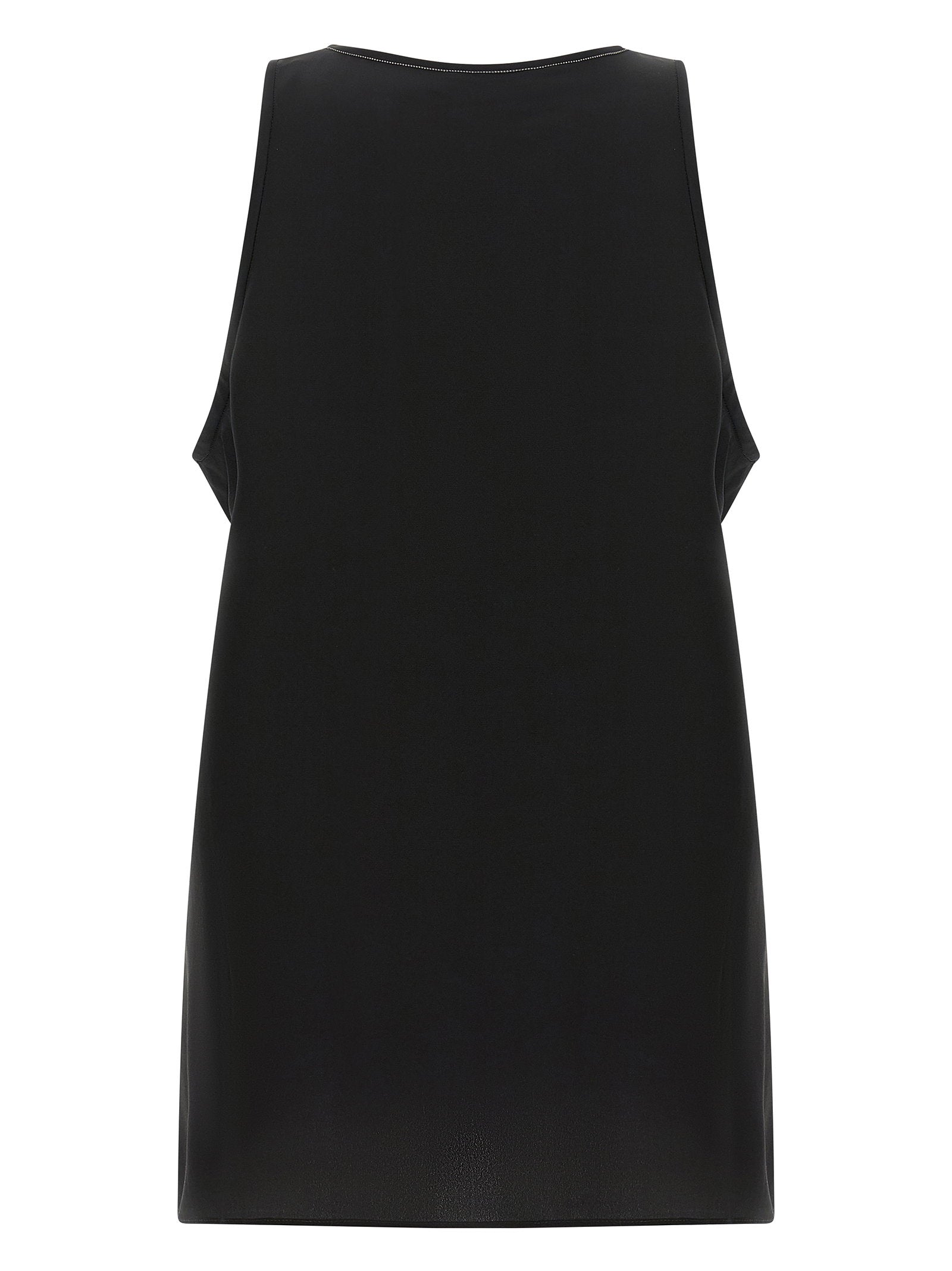 Brunello Cucinelli Monile Silk Top Black