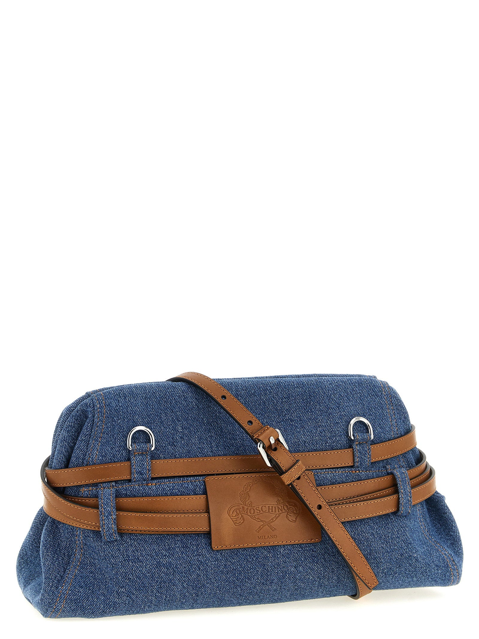 Moschino Tie Me Big Clutch Blue