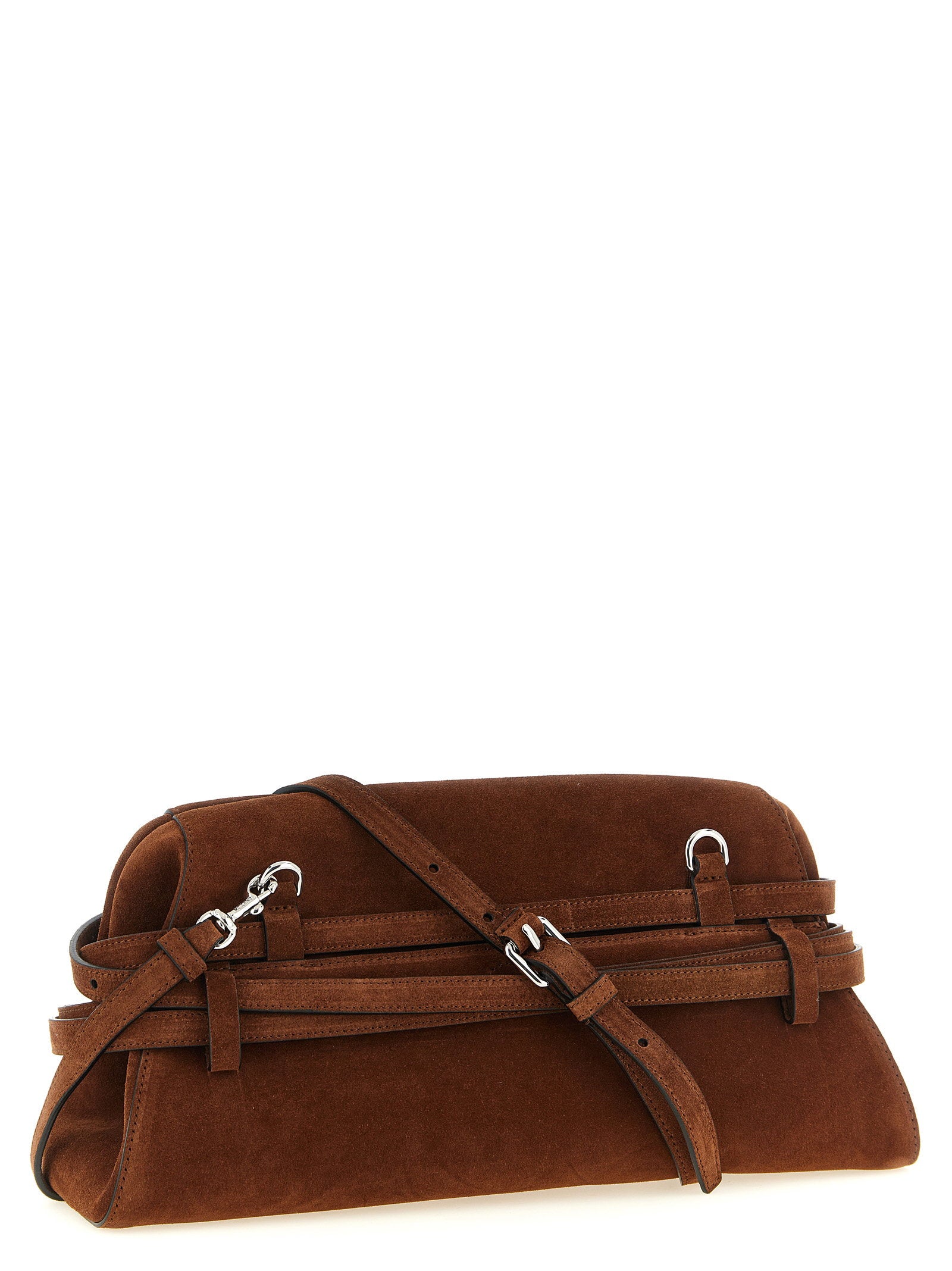 Moschino Tie Me Big Clutch Brown