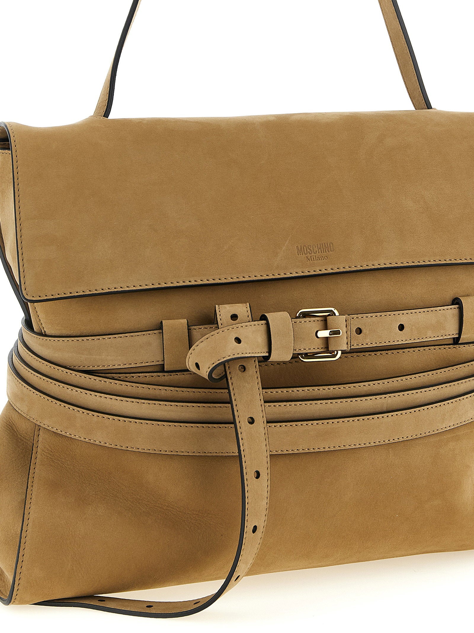 Moschino Tie Me Shoulder Bag Beige