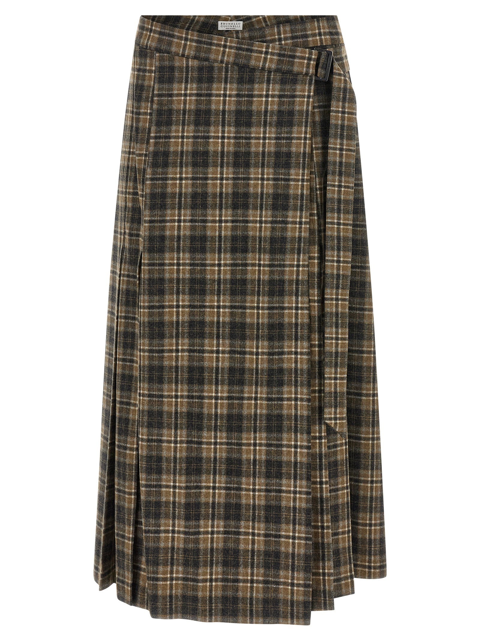 Brunello Cucinelli Tartan Skirt Brown