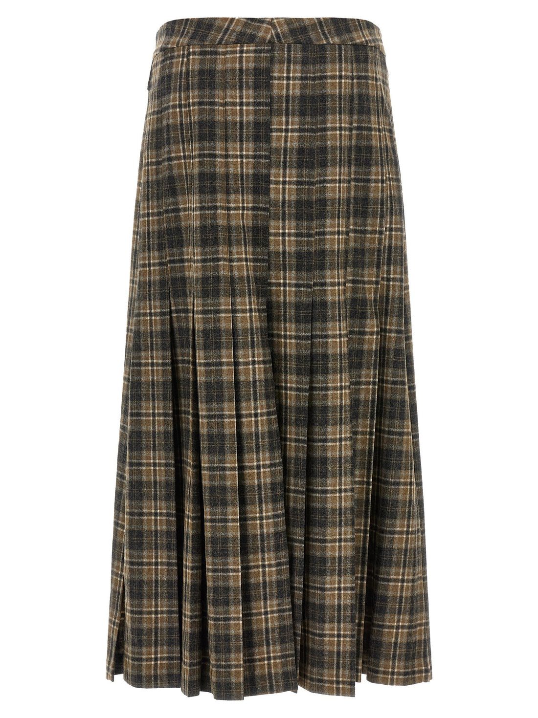Brunello Cucinelli Tartan Skirt Brown