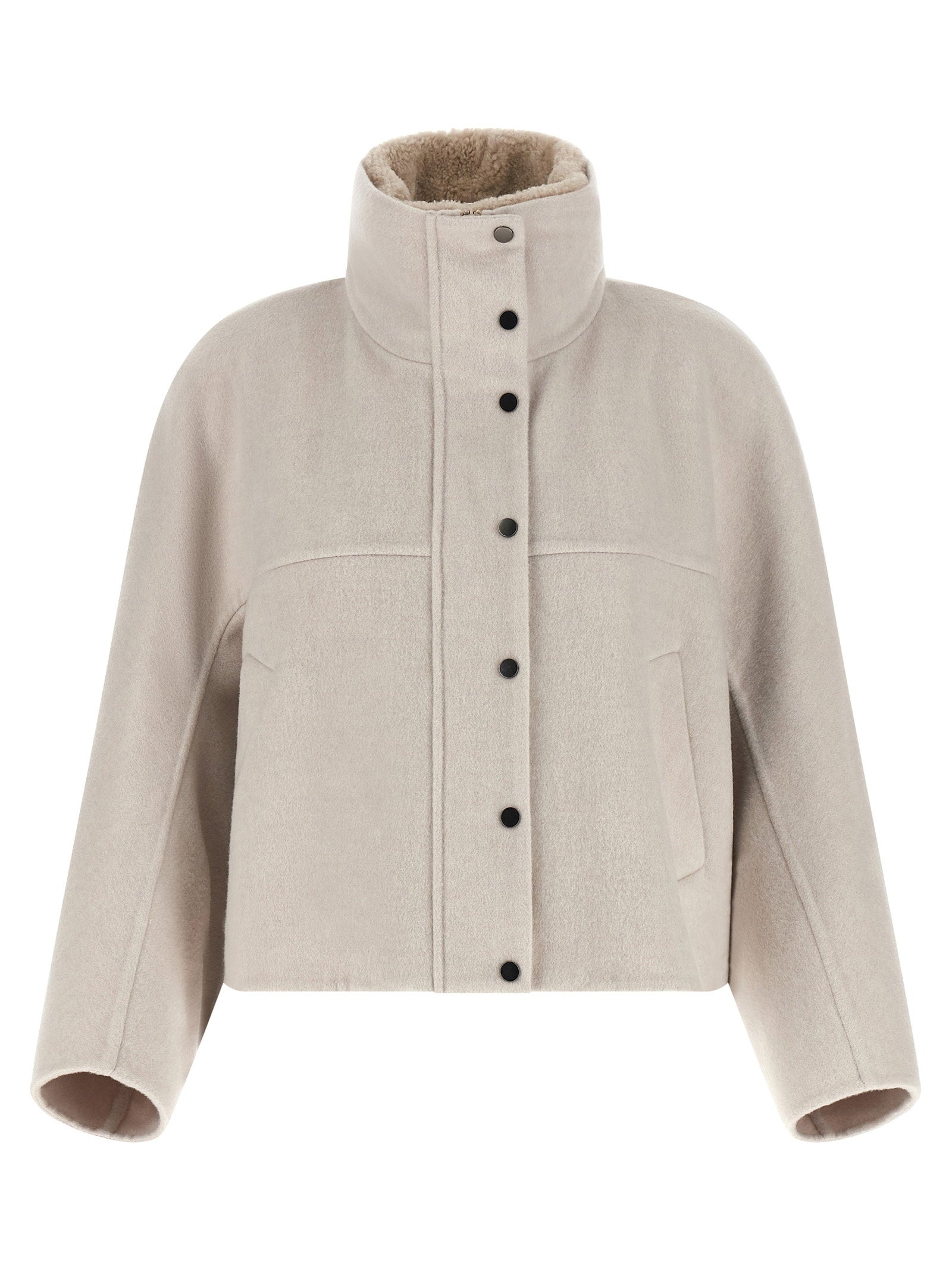 Brunello Cucinelli Cropped Coat Gray