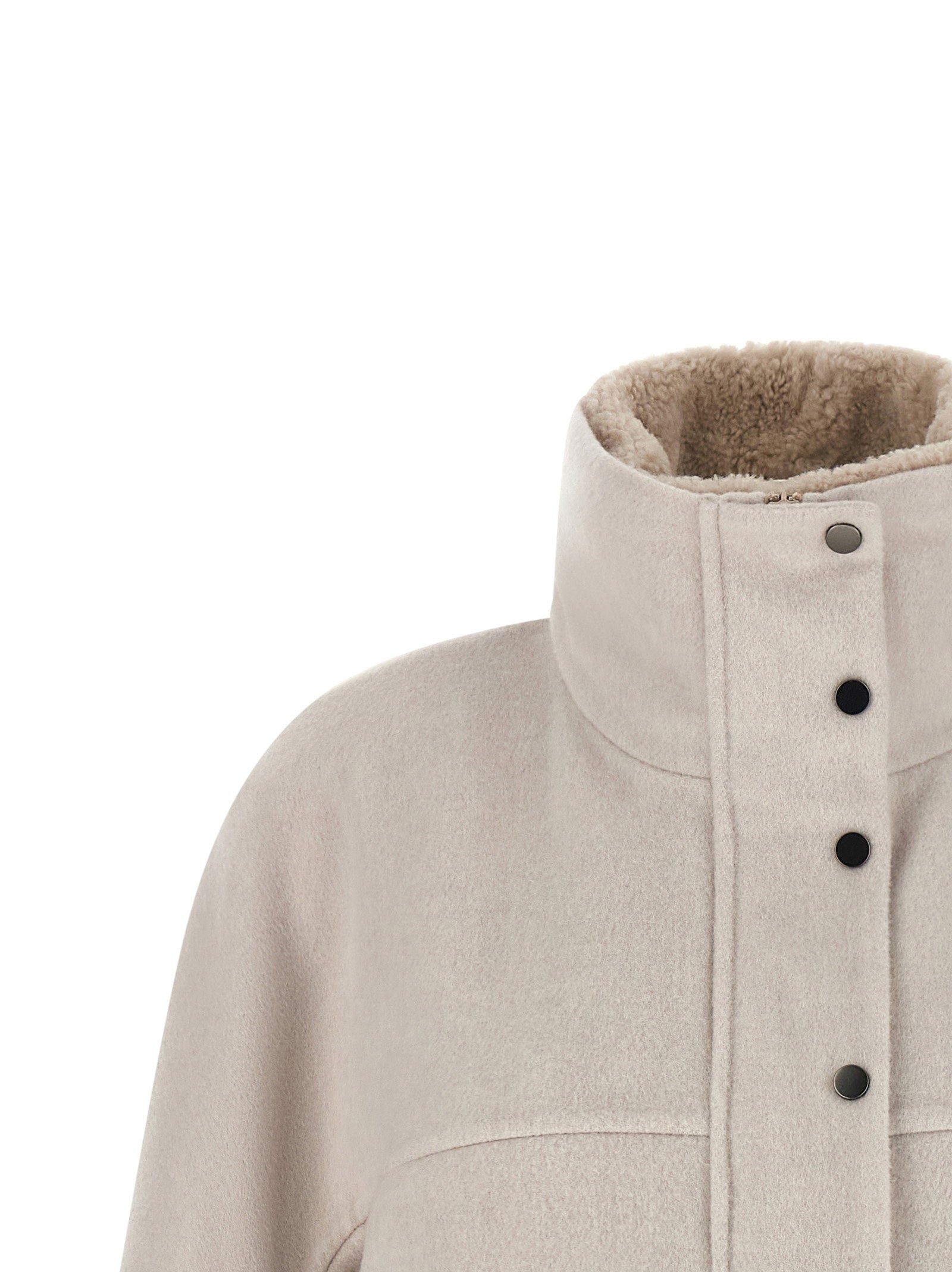 Brunello Cucinelli Cropped Coat Gray