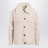 Brunello Cucinelli Light Grey Quilted Jacket with Fur Collar Grey