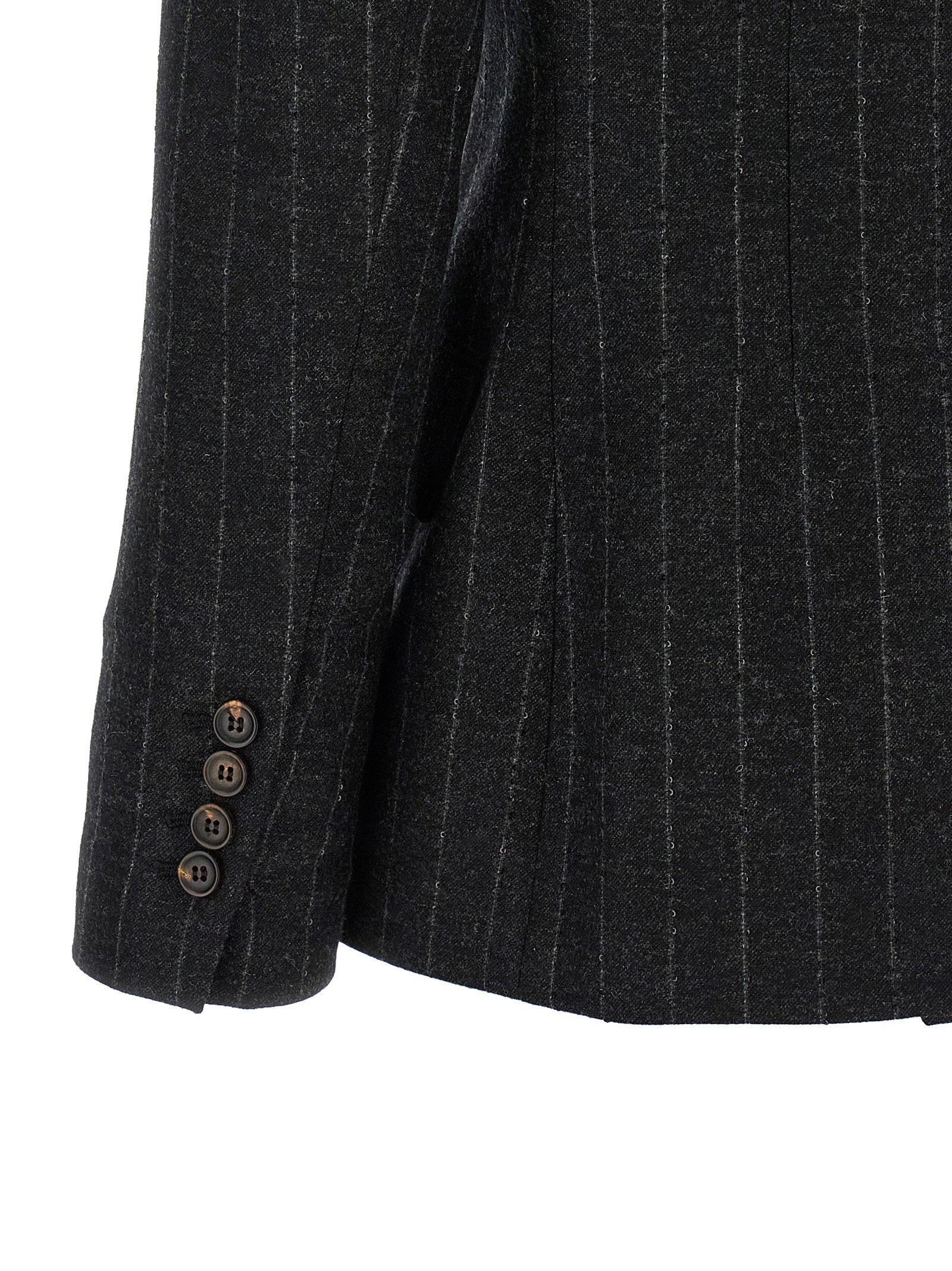 Brunello Cucinelli Pinstripe Blazer Gray