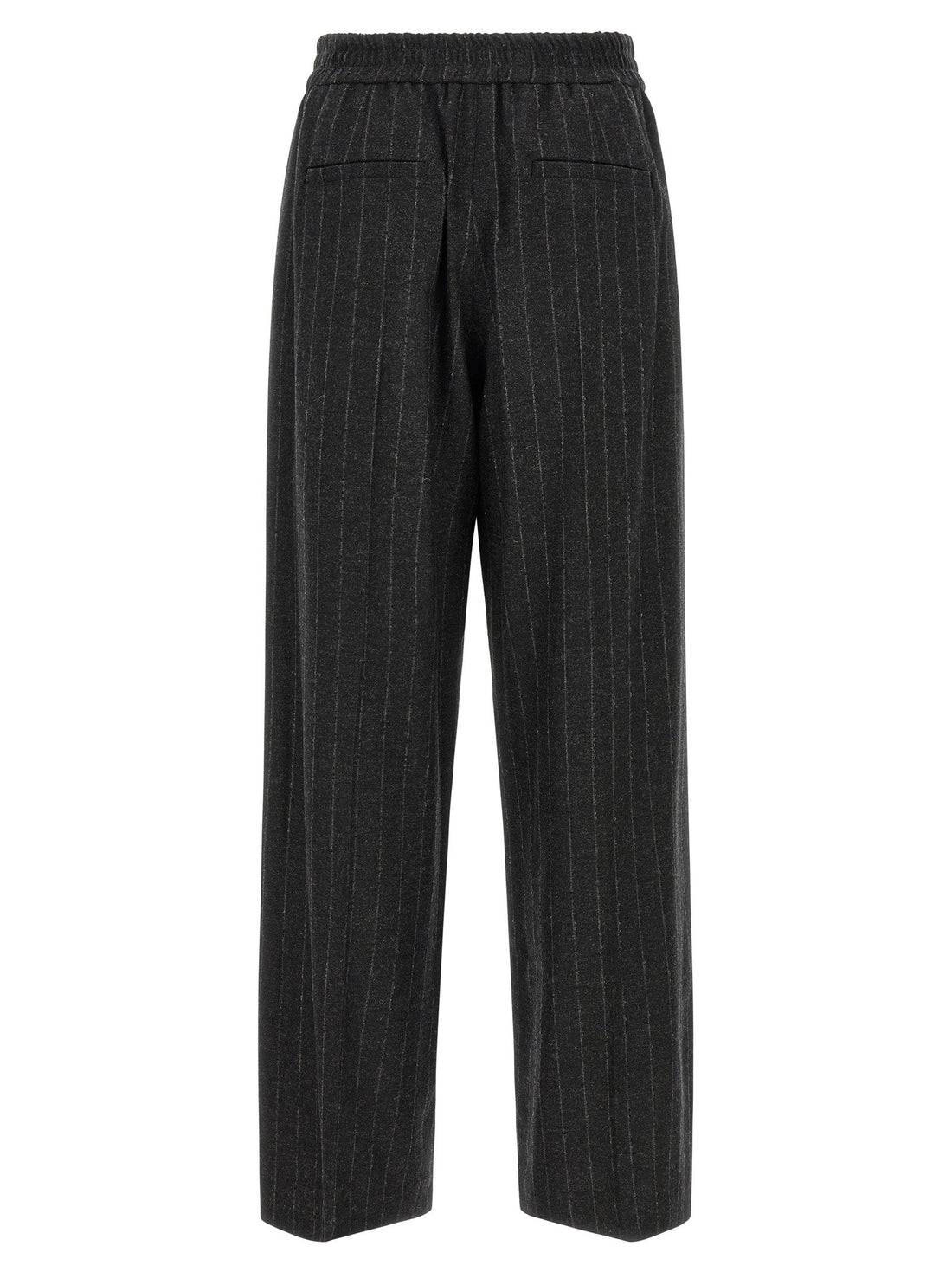 Brunello Cucinelli Micro Sequin Pinstripe Pants Gray