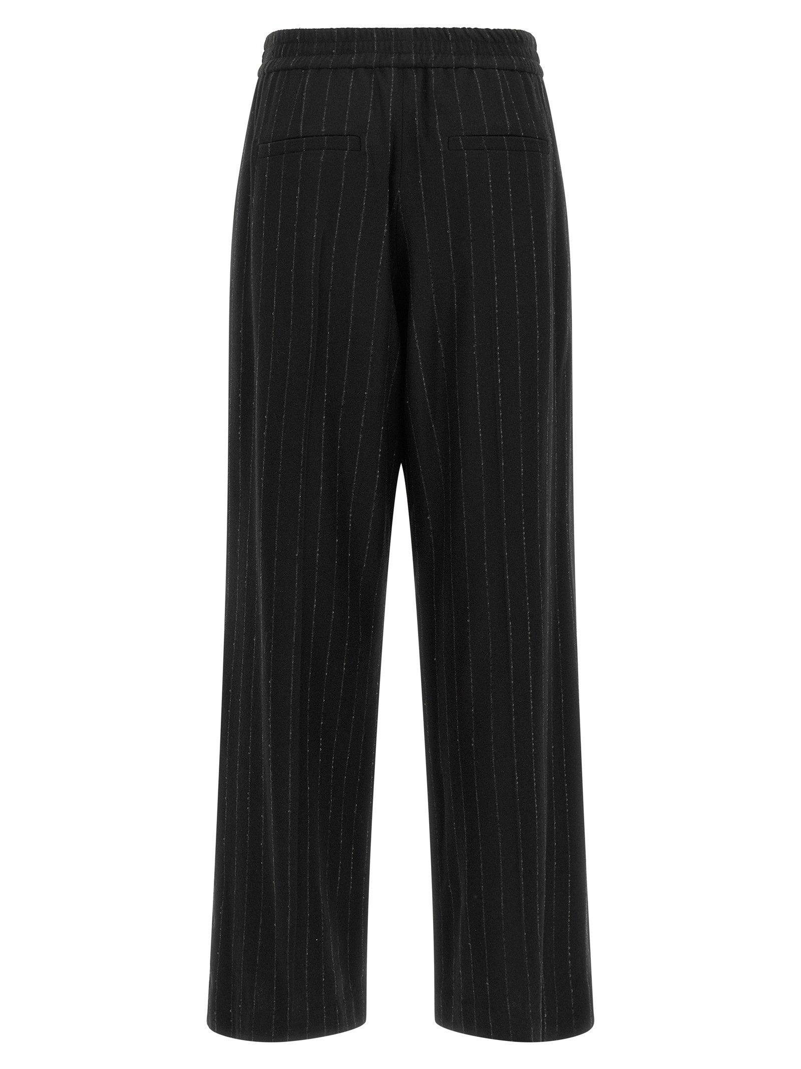 Brunello Cucinelli Micro Sequin Pinstripe Pants Blue