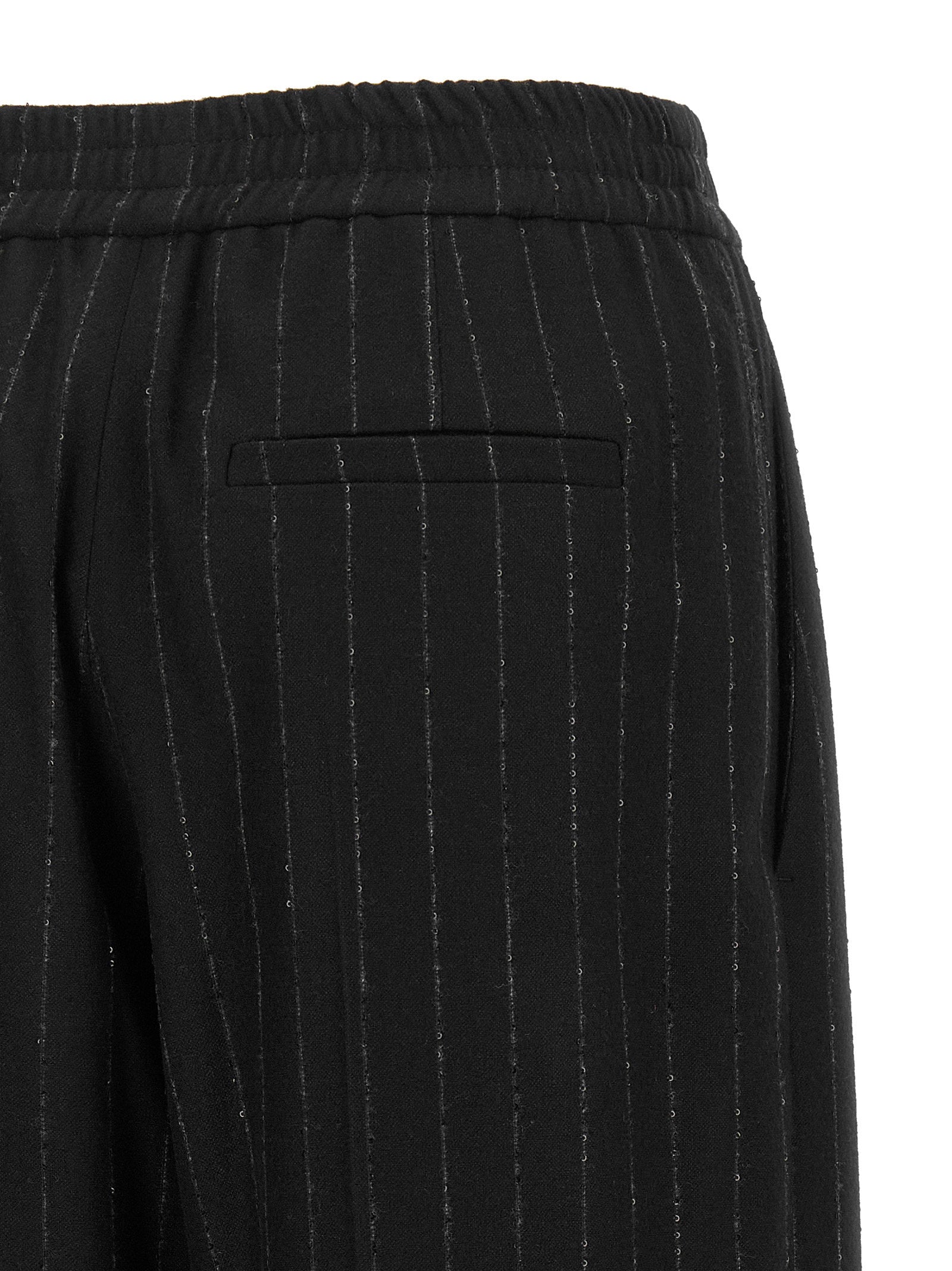 Brunello Cucinelli Micro Sequin Pinstripe Pants Blue