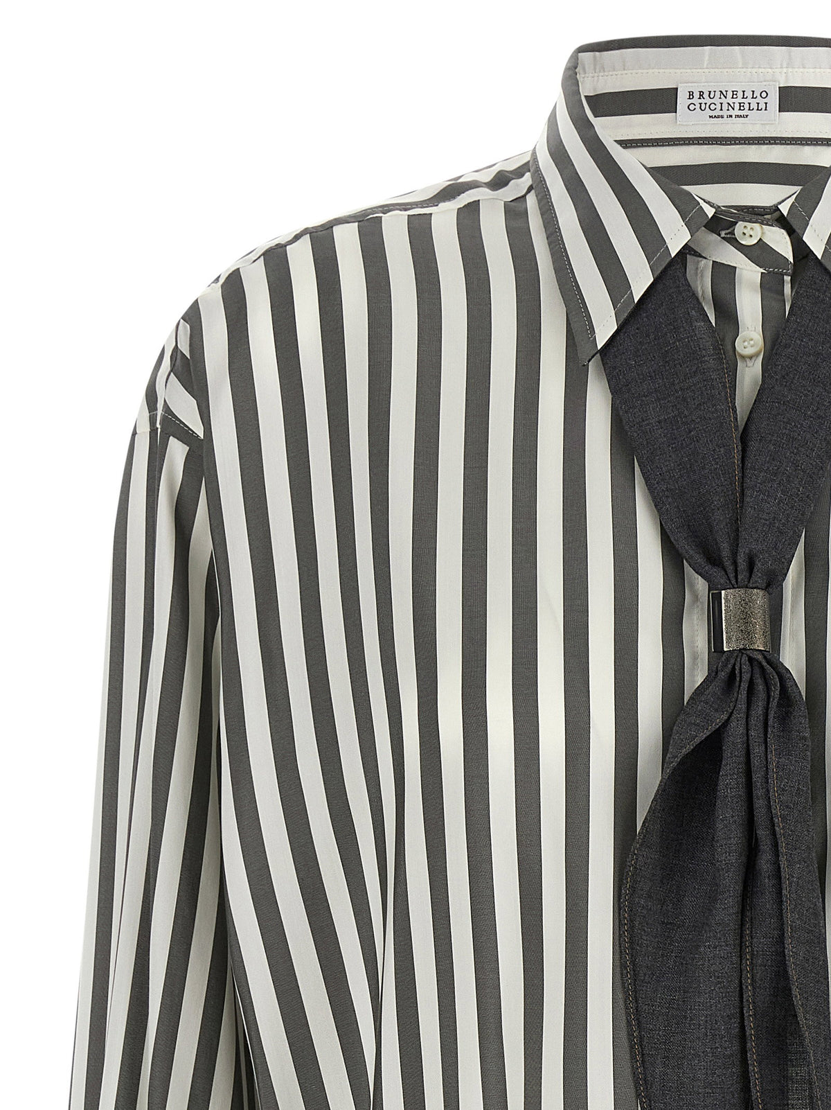 Brunello Cucinelli Shirt With Scarf Green