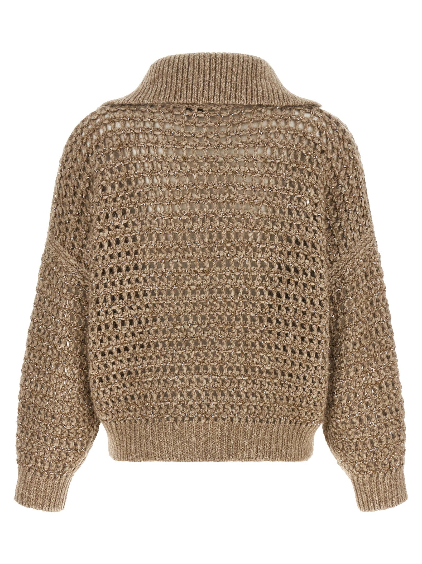 Brunello Cucinelli Dazzling Cardigan Beige