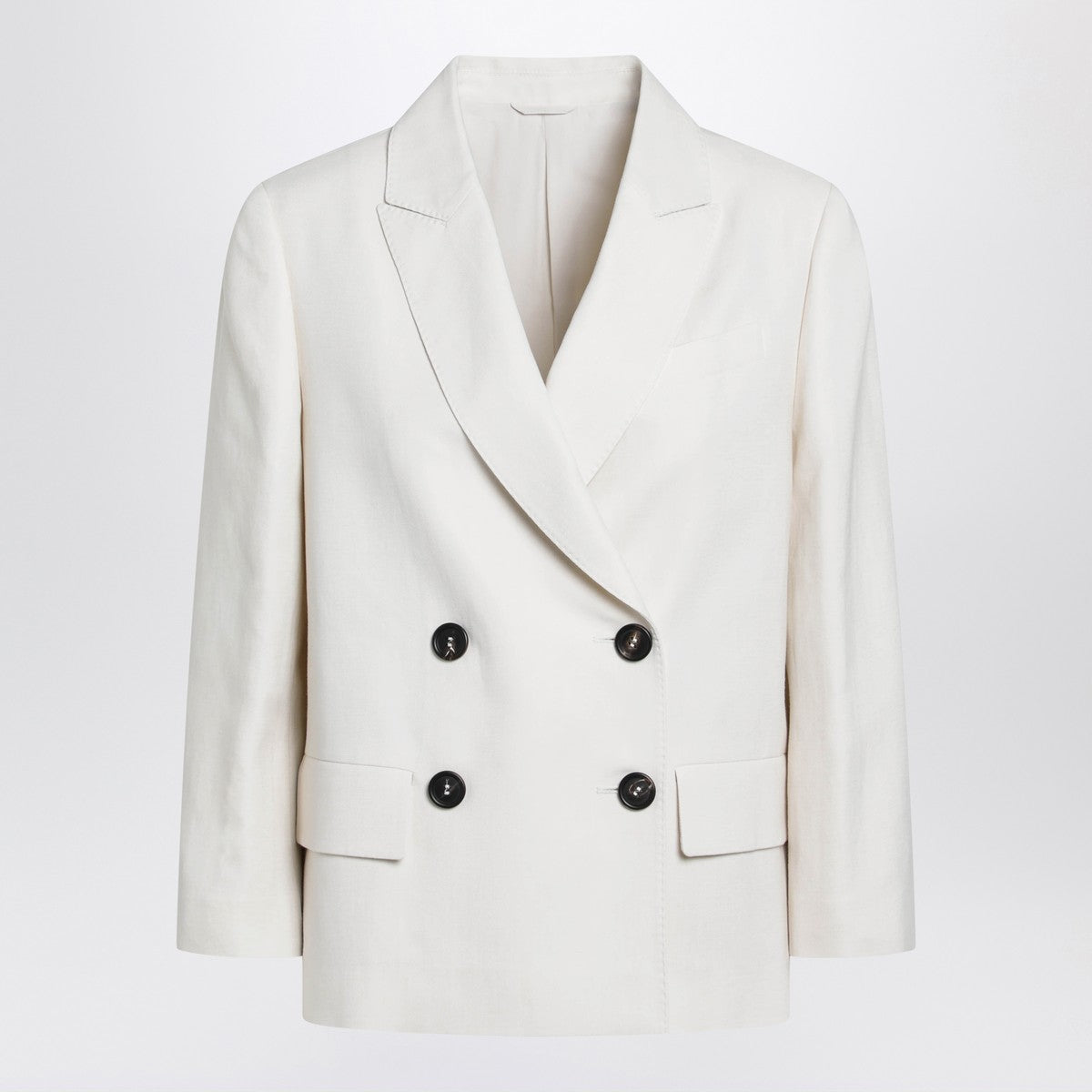 Brunello Cucinelli Ivory Fluid Twill Jacket White