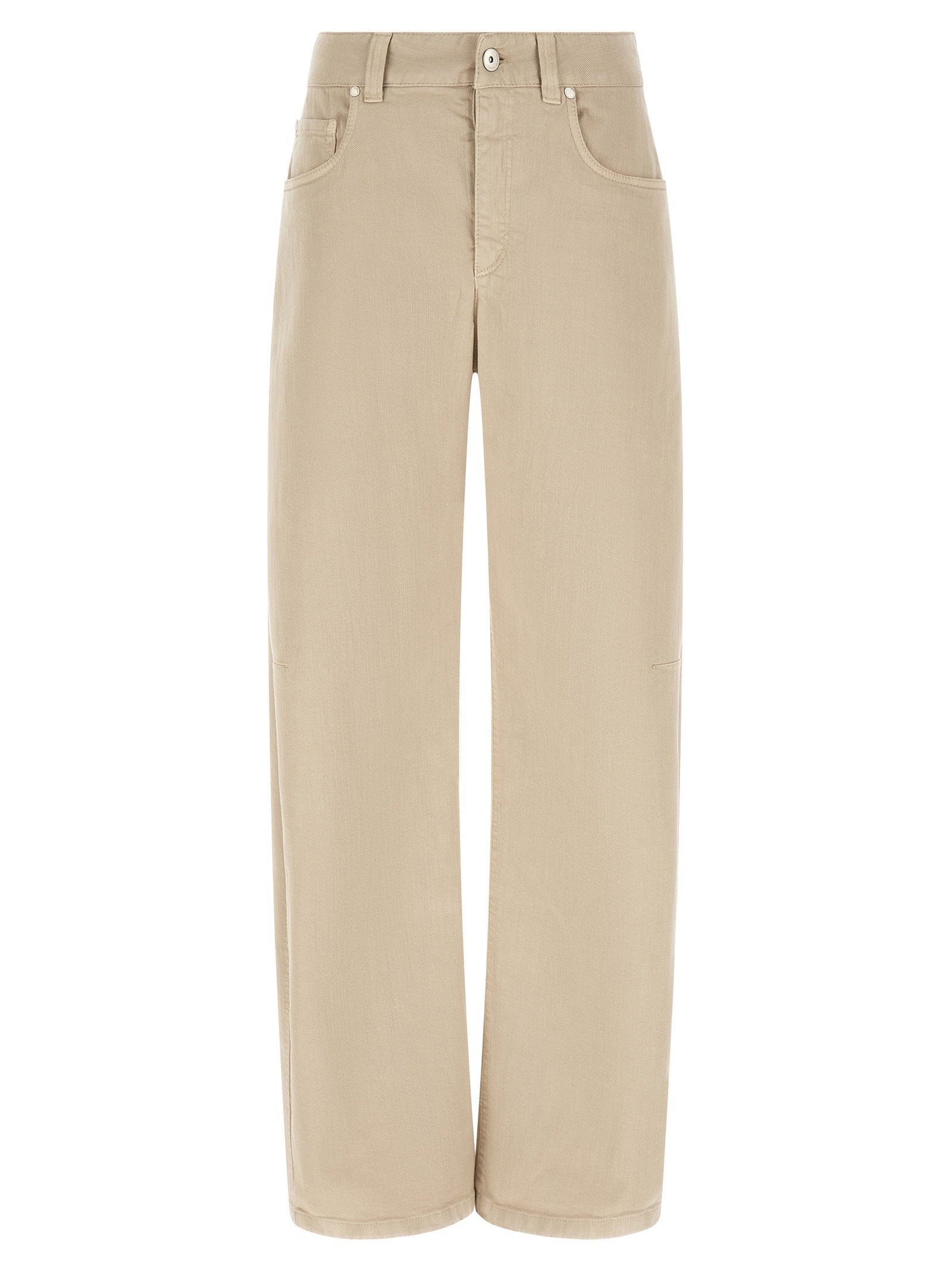 Brunello Cucinelli Garment-dyed Jeans Beige