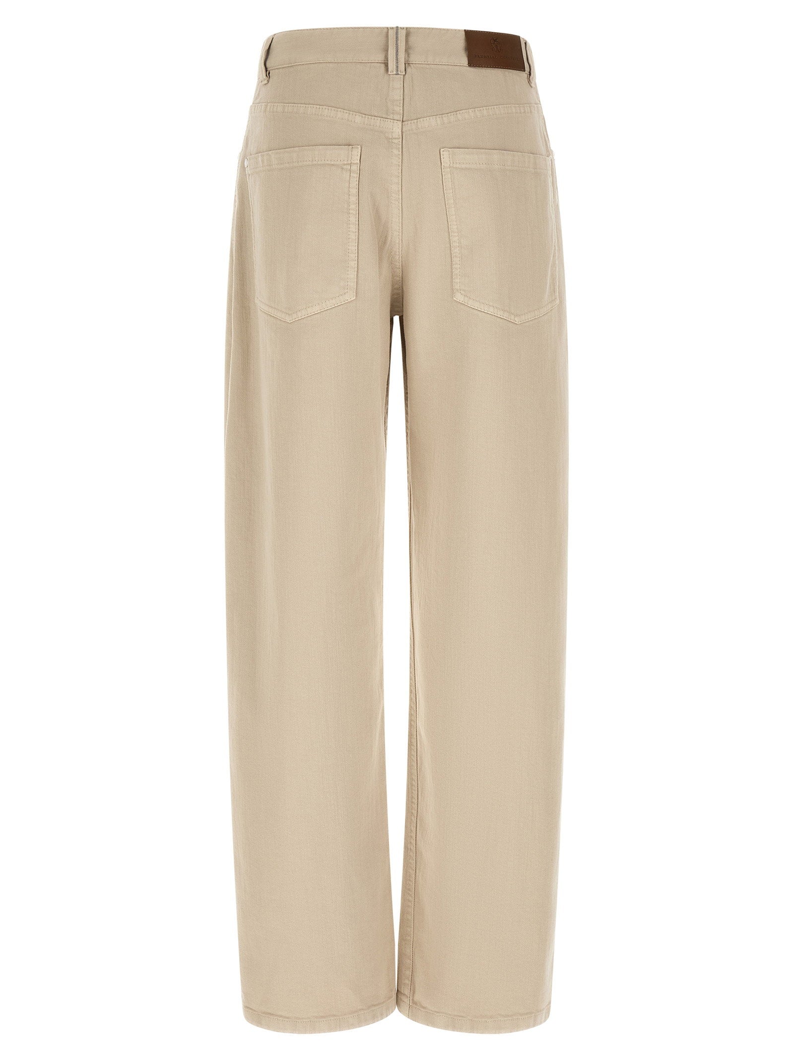 Brunello Cucinelli Garment-dyed Jeans Beige
