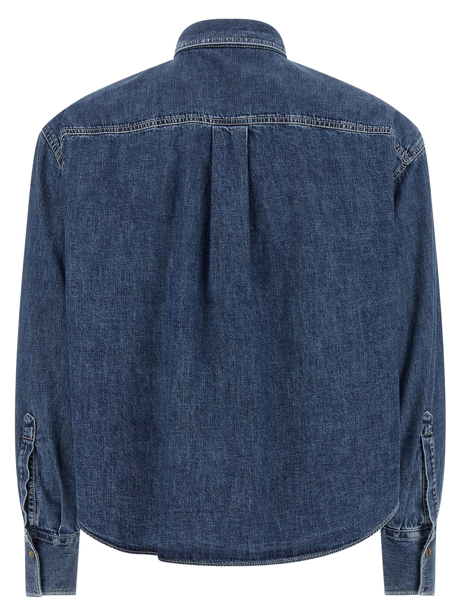 Brunello Cucinelli Shiny Pockets Shirt Blue