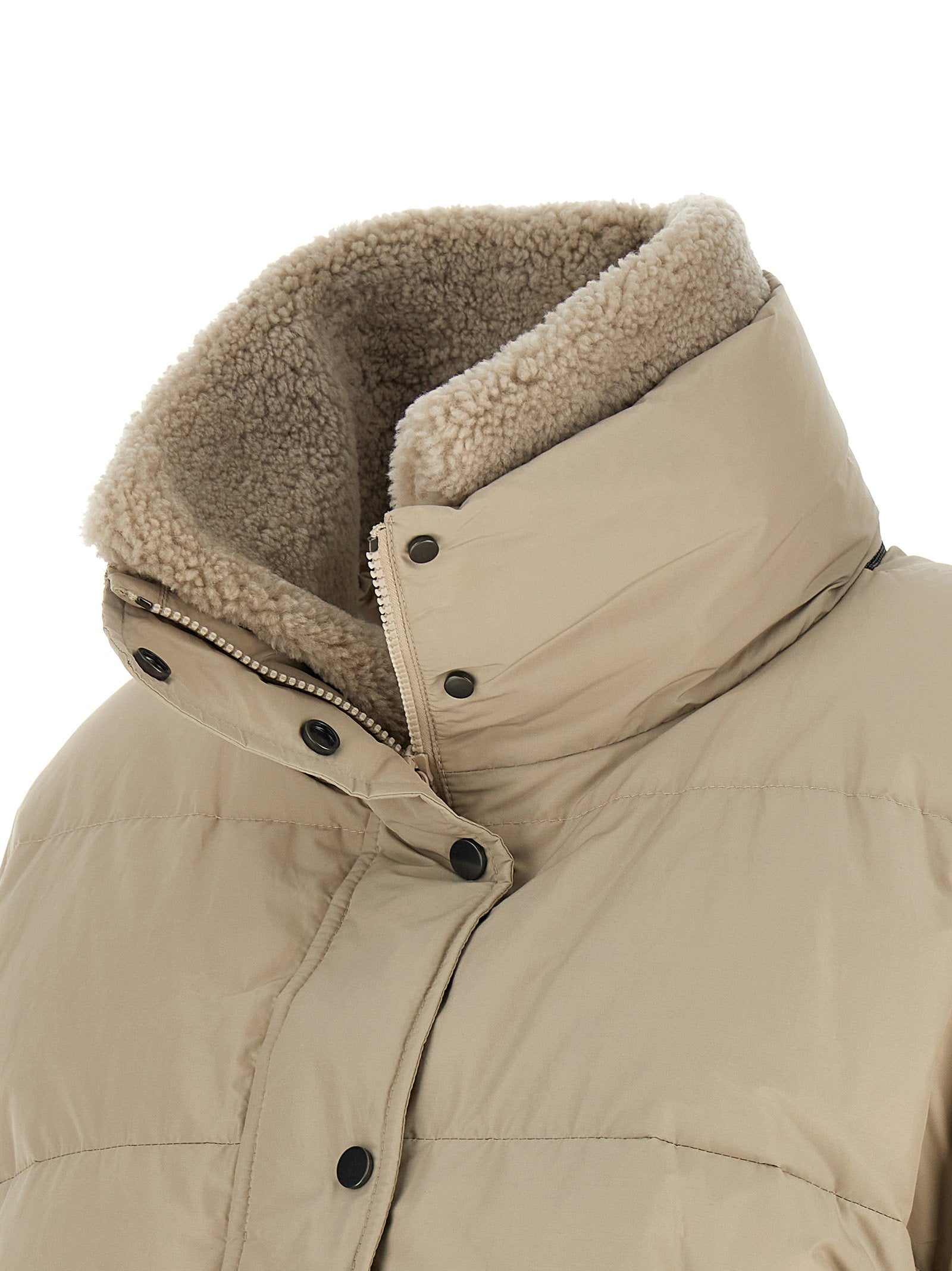 Brunello Cucinelli Cropped Down Jacket Beige