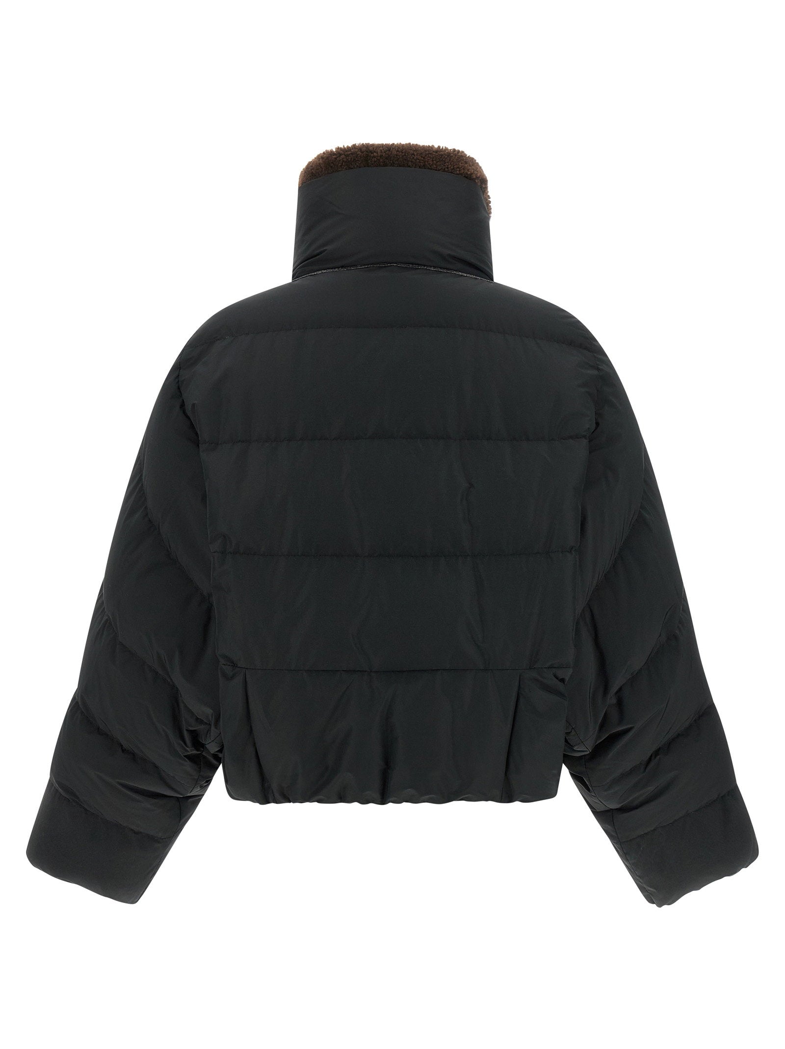 Brunello Cucinelli Cropped Down Jacket Black