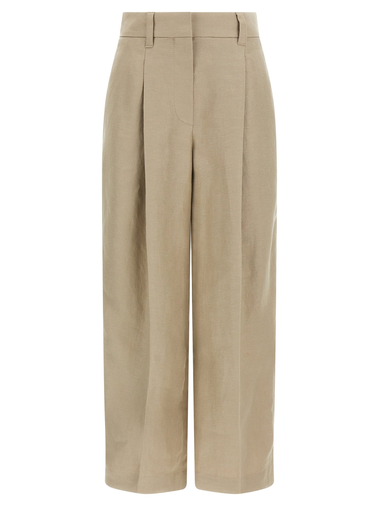 Brunello Cucinelli Linen Trousers Beige