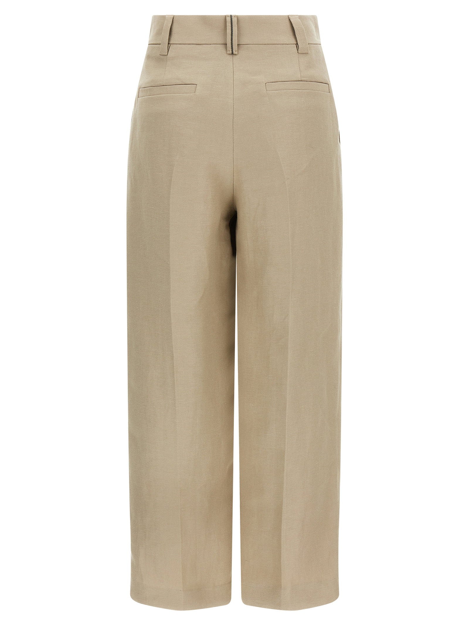 Brunello Cucinelli Linen Trousers Beige