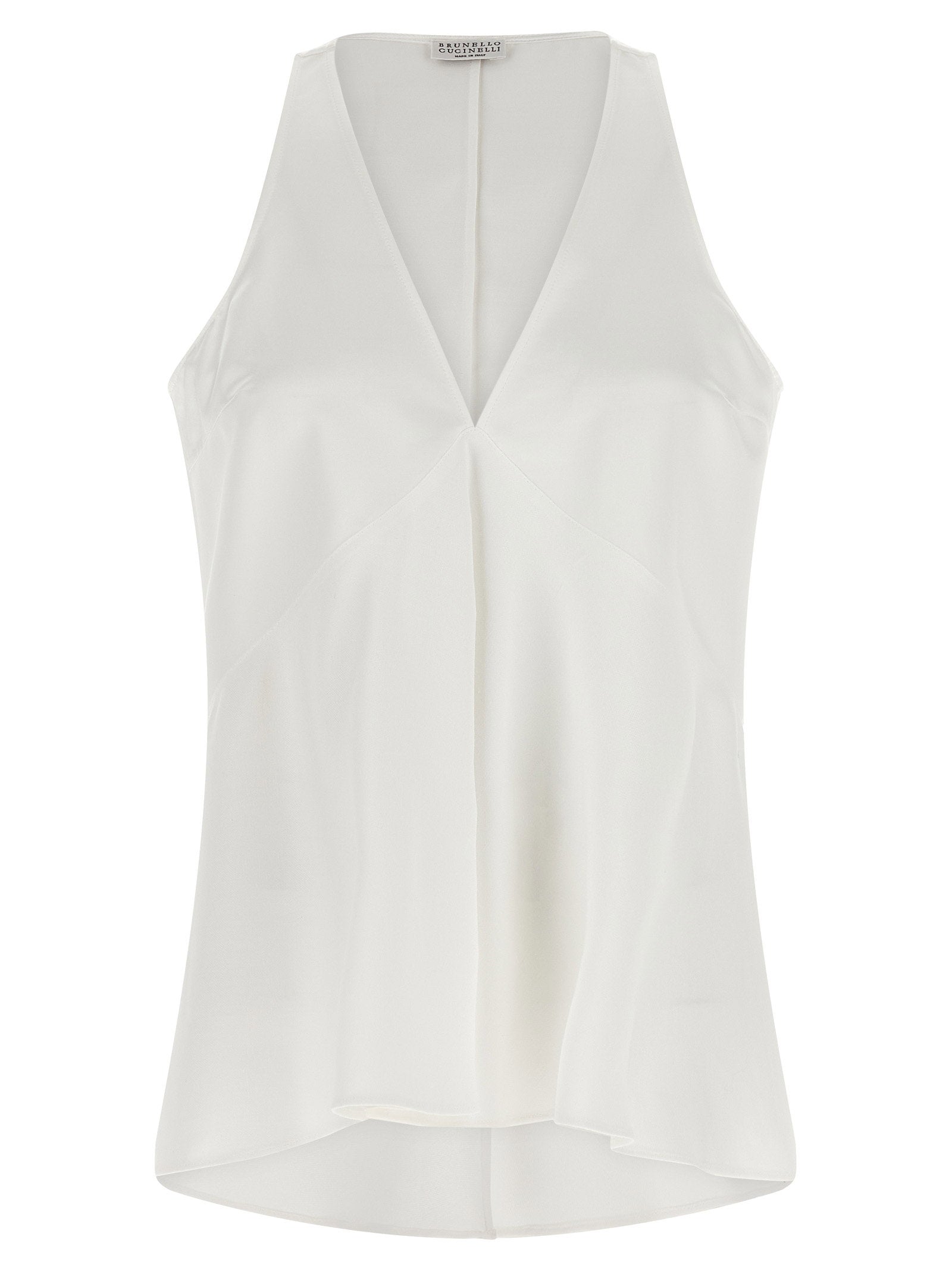 Brunello Cucinelli Top Twill Fluid White