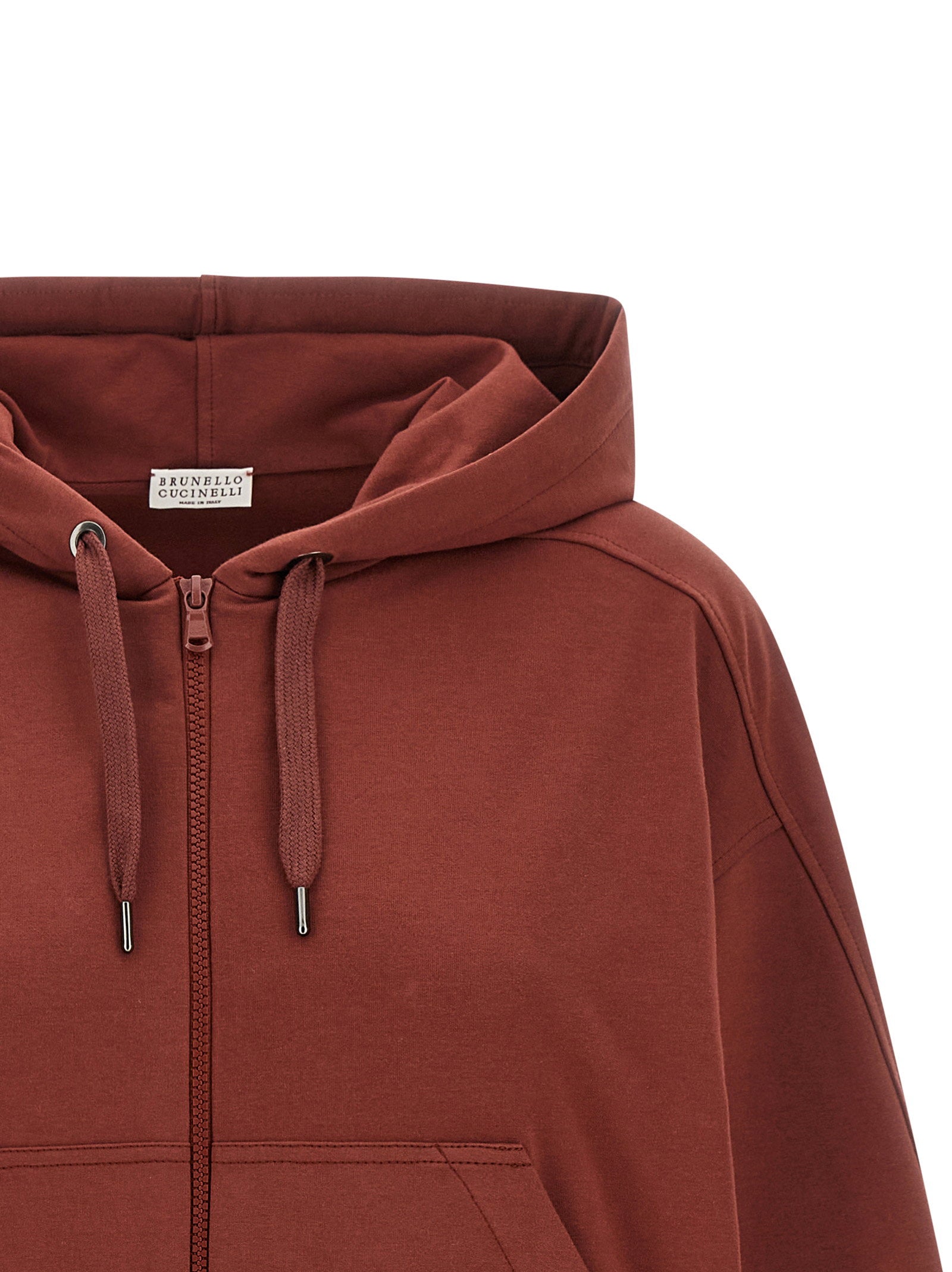 Brunello Cucinelli Solomei Ad Mcccxci Hoodie Bordeaux