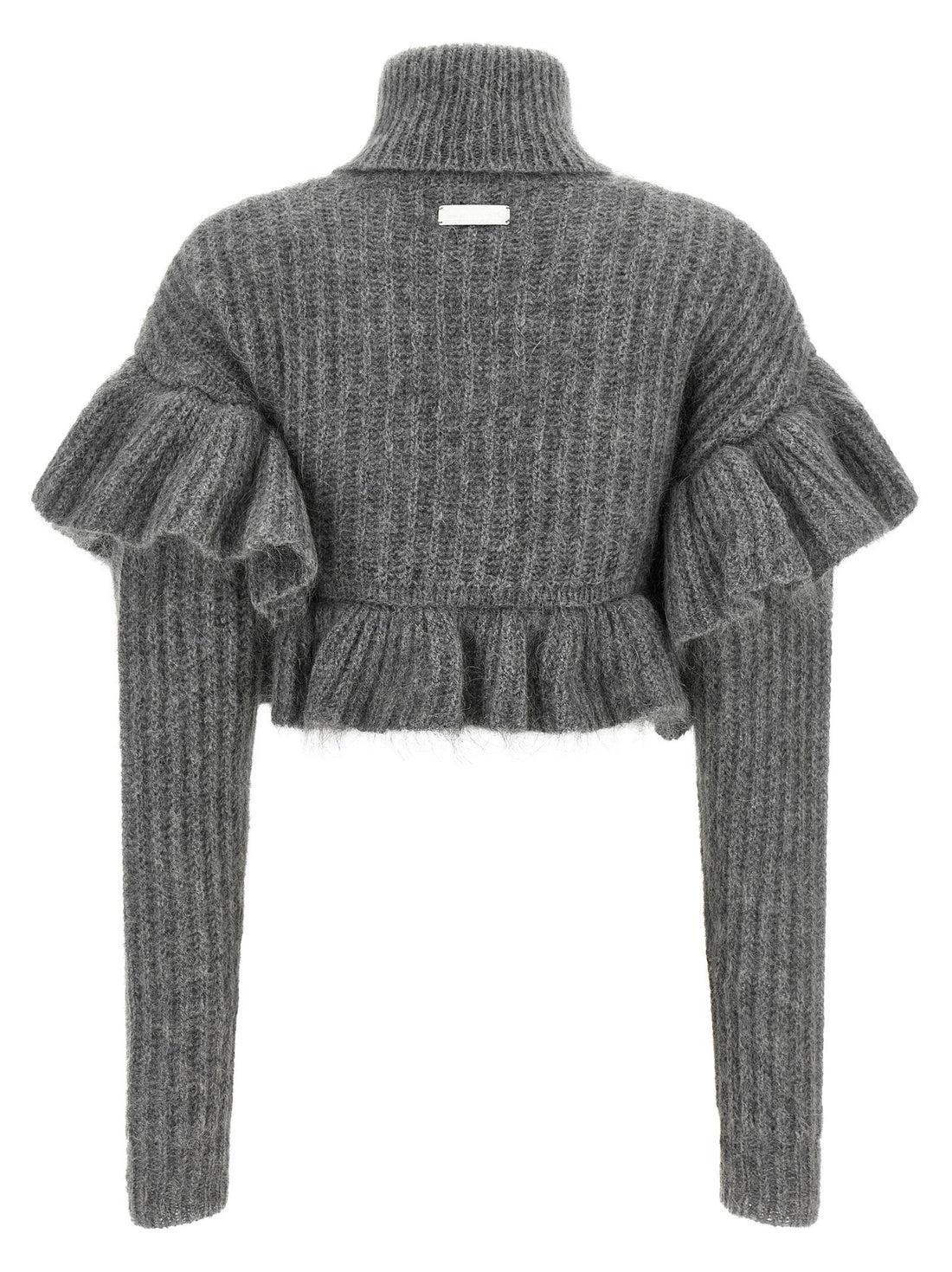 Elisabetta Franchi Ruffle Sweater Gray