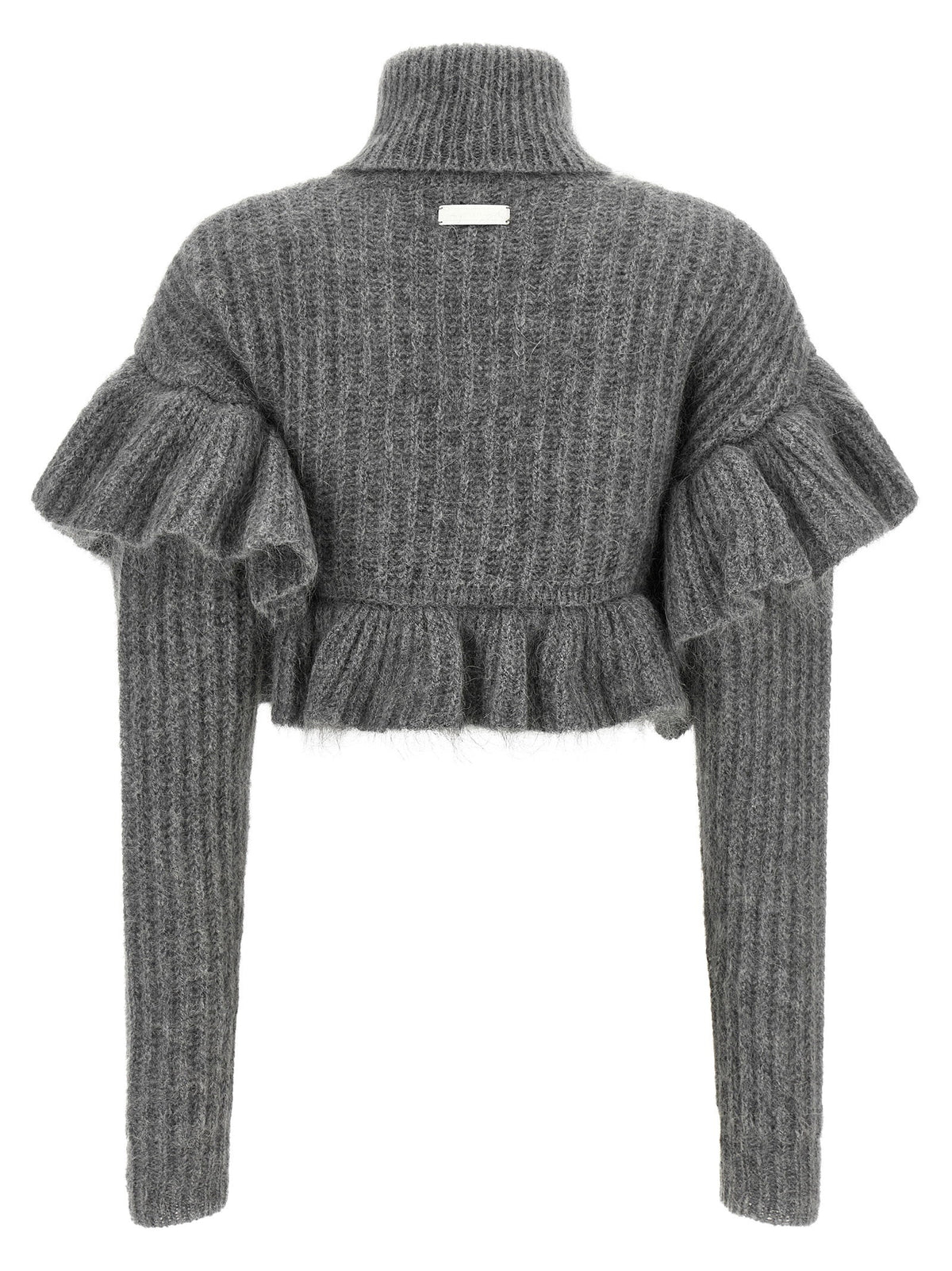 Elisabetta Franchi Ruffle Sweater Gray