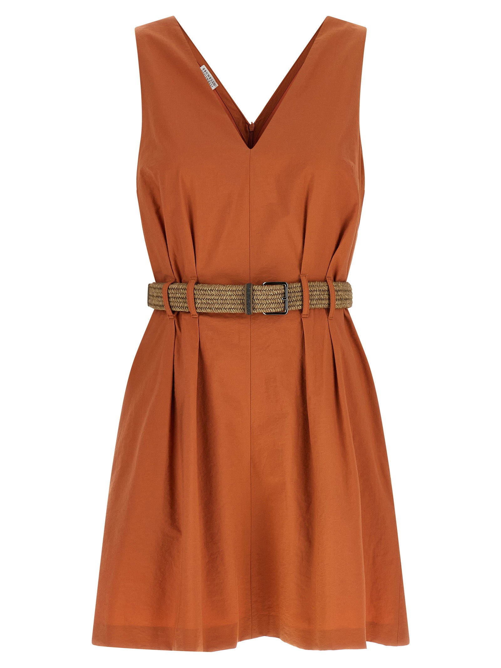 Brunello Cucinelli Texture Twill Dress Orange