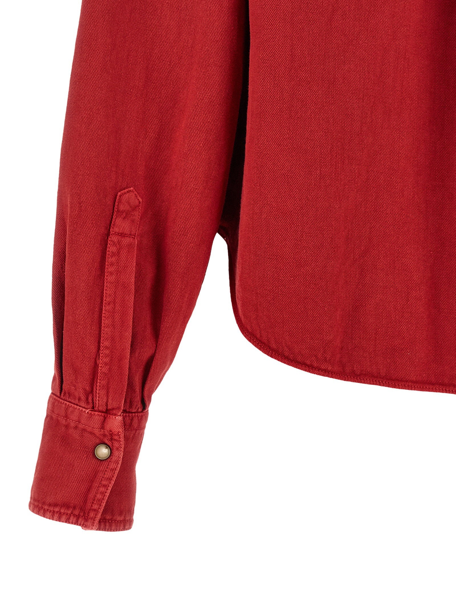 Brunello Cucinelli Cotton And Linen Shirt Red