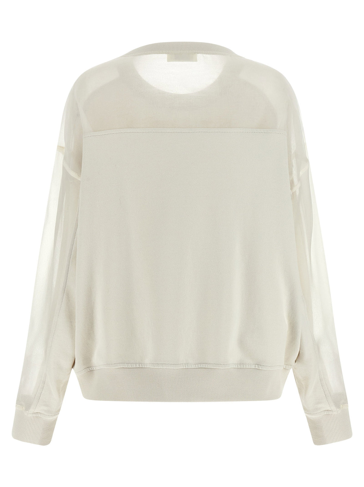 Brunello Cucinelli Organza And Monile Sweatshirt White